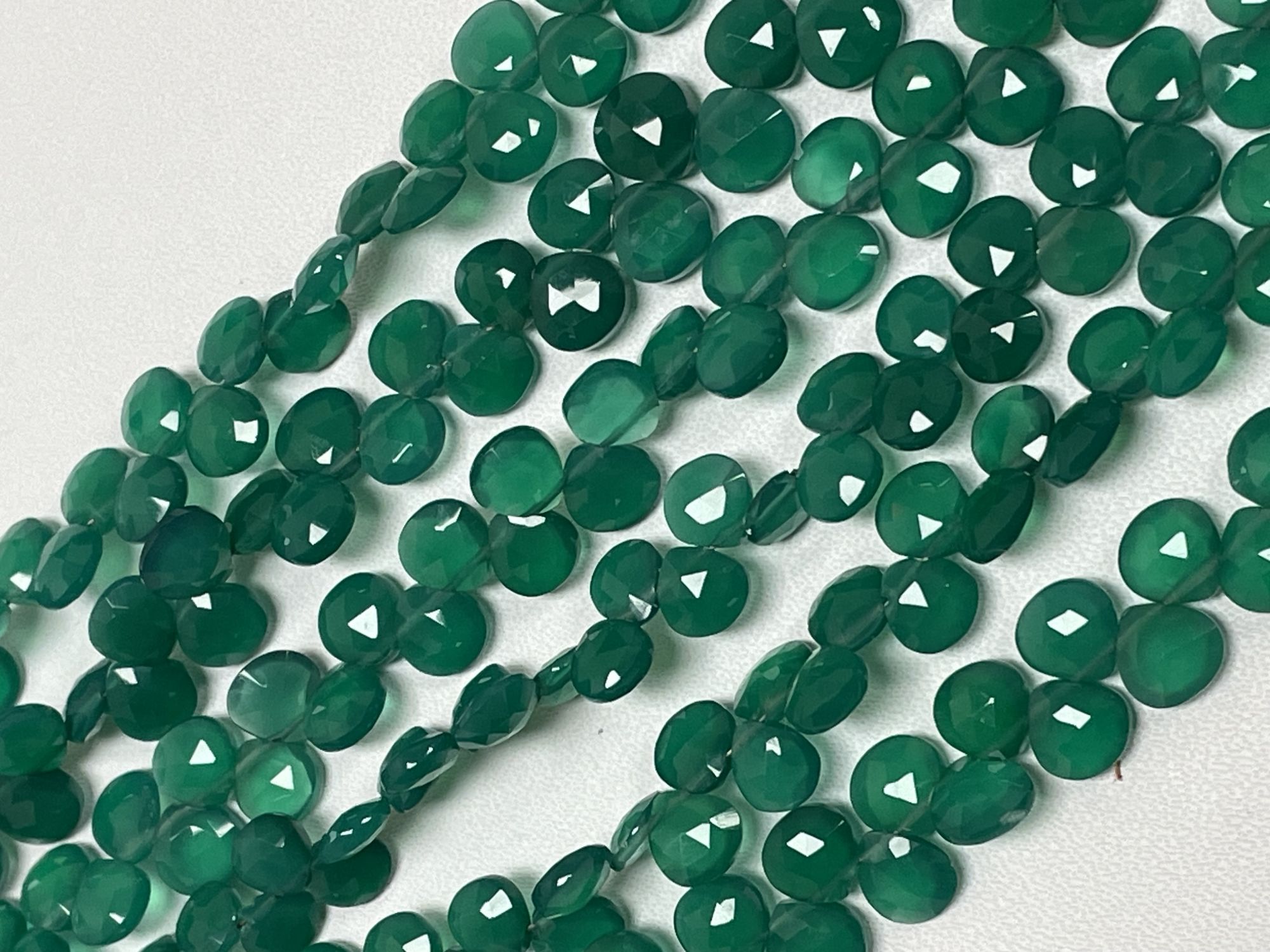 Green Onyx Heart Faceted
