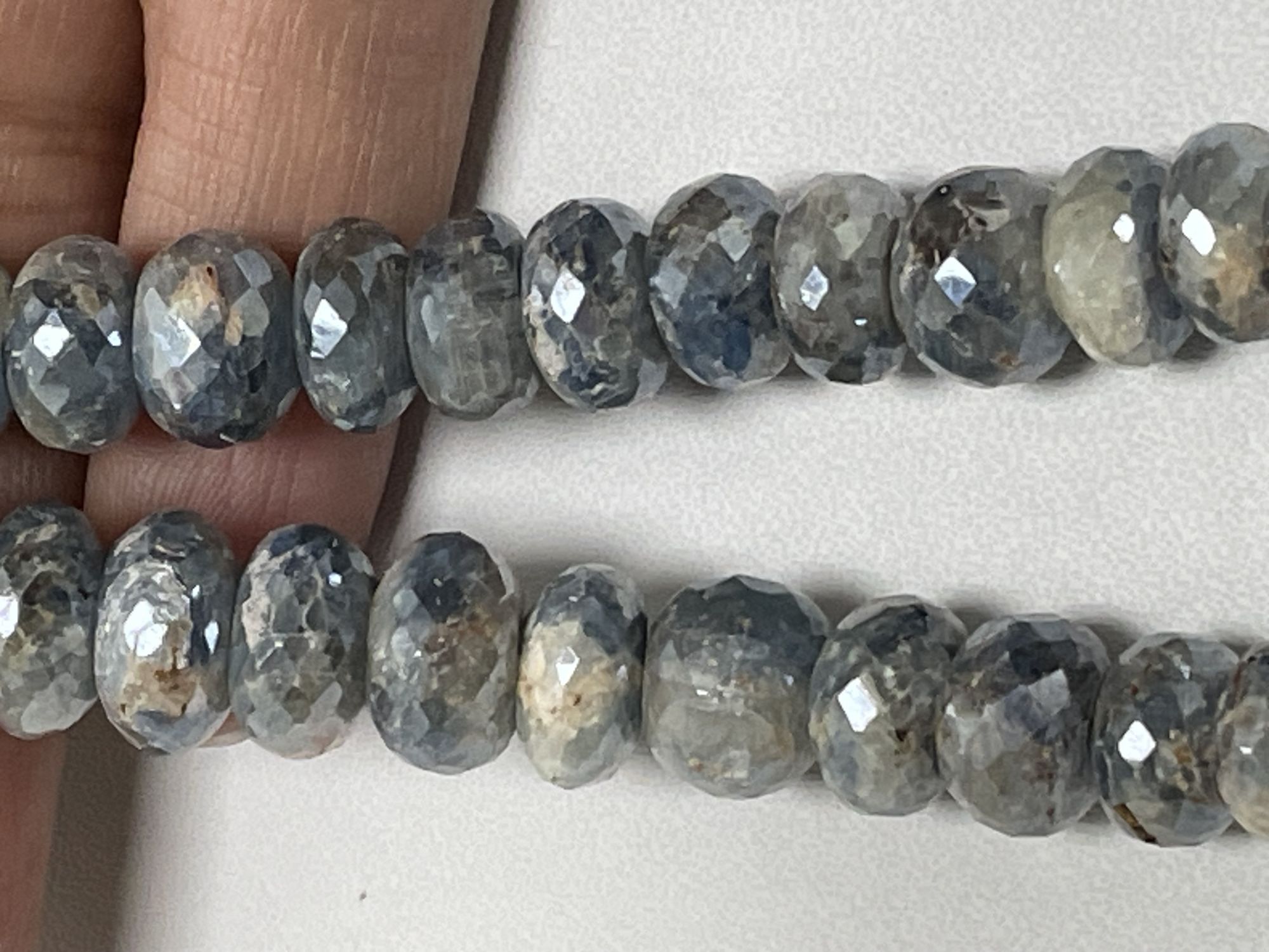 Coated Kyanite Rondelle Faceted