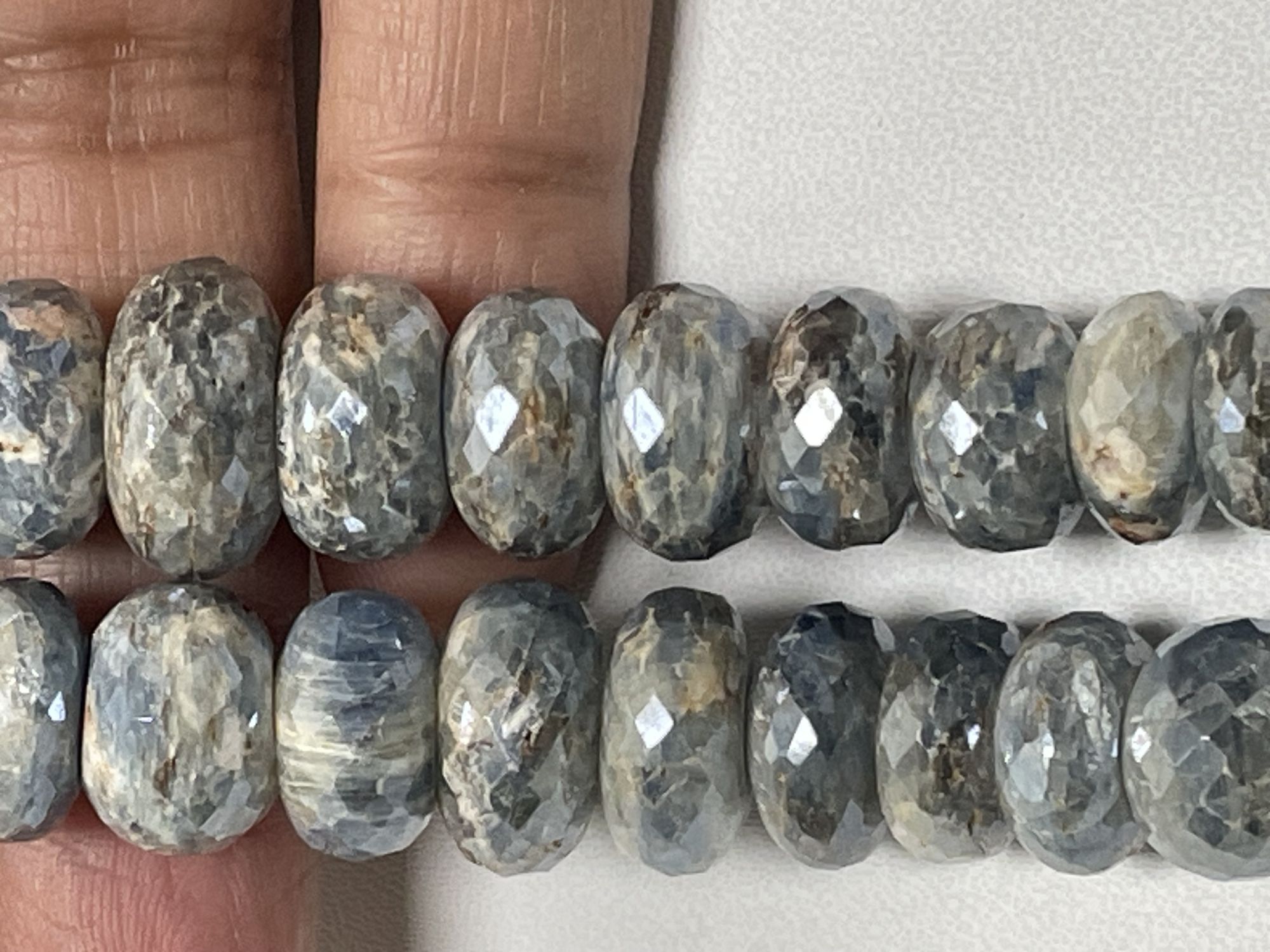 Coated Kyanite Rondelle Faceted