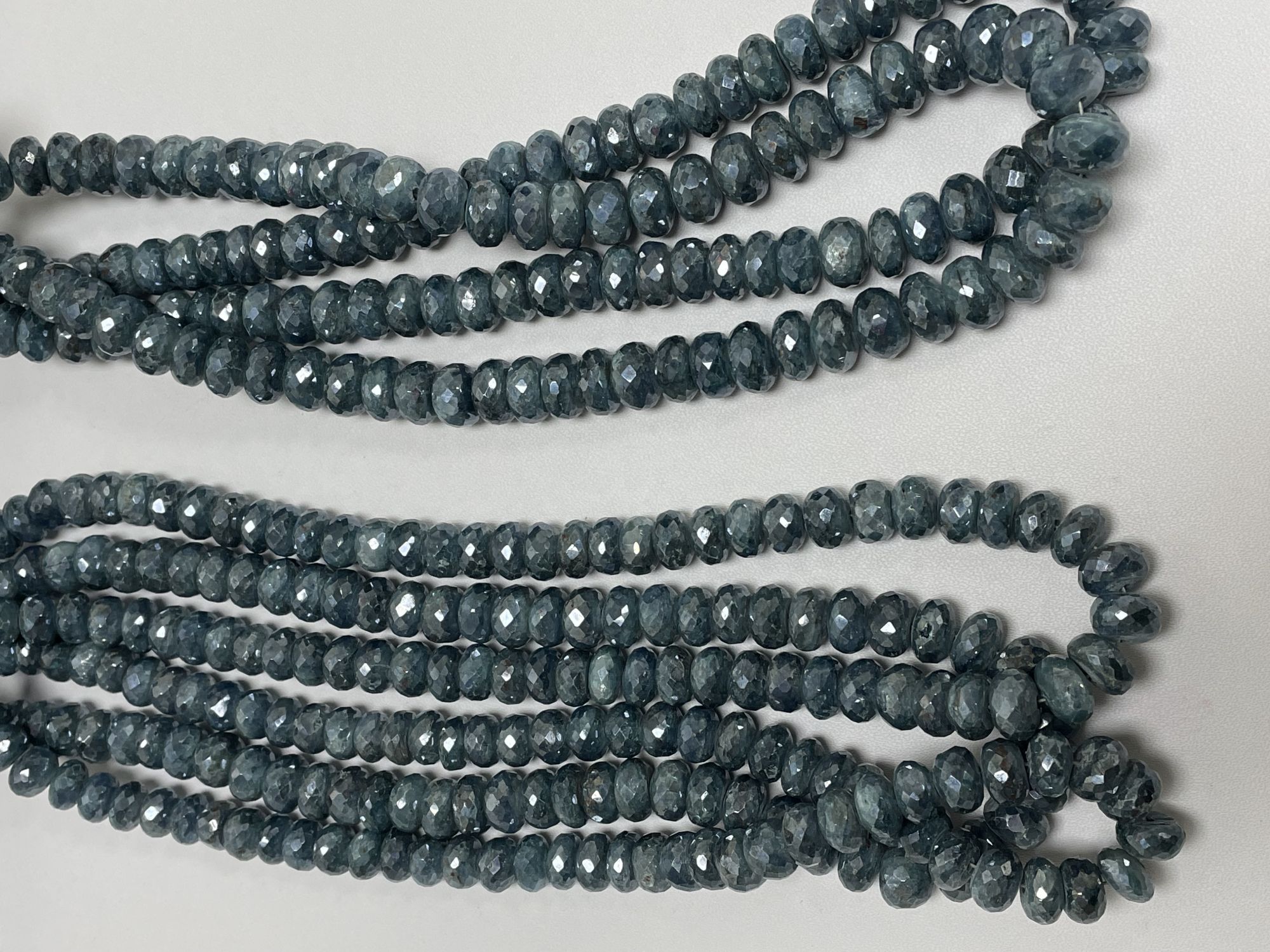 Coated Blue Kyanite Rondelle Faceted