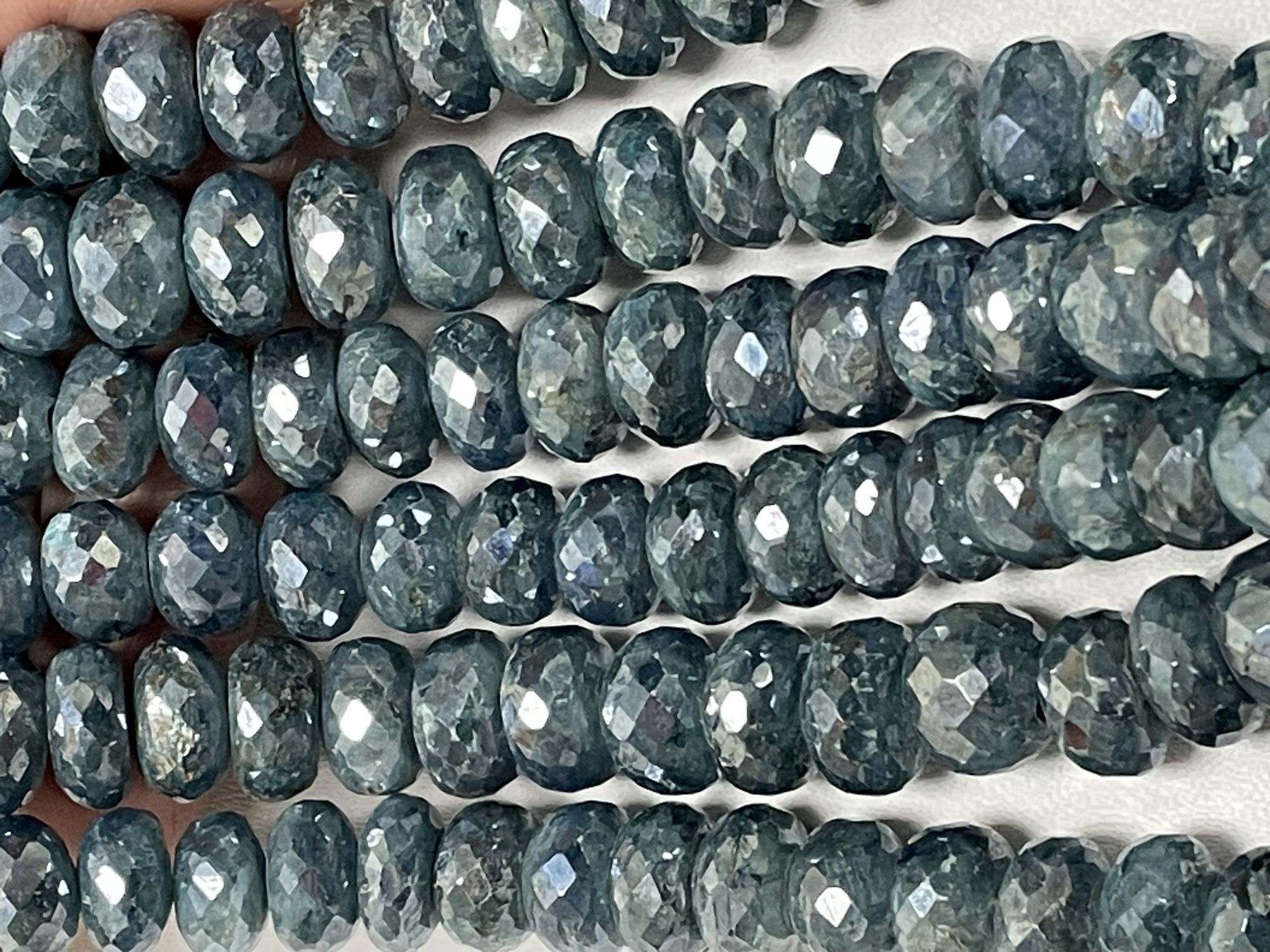 Coated Blue Kyanite Rondelle Faceted