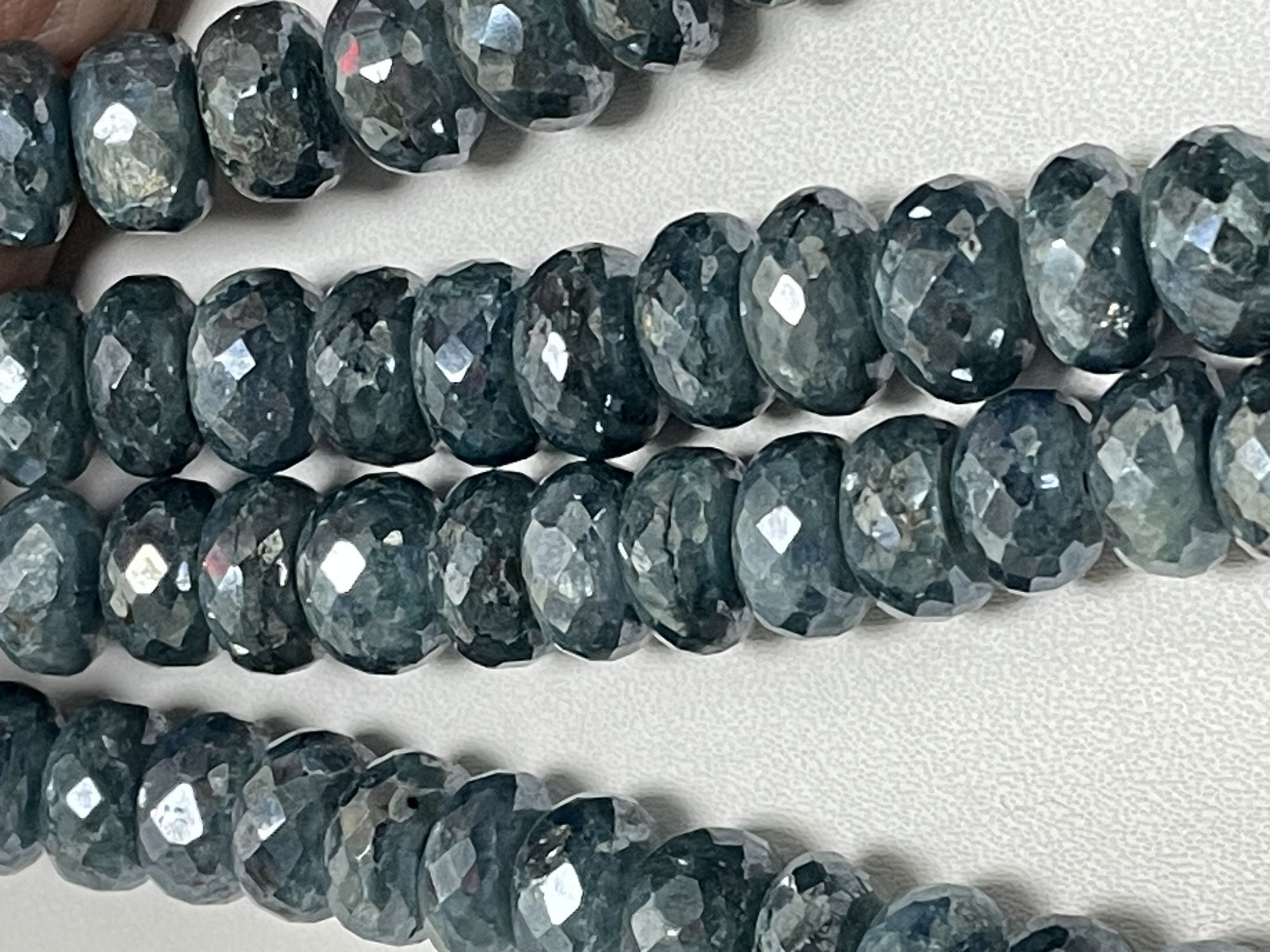 Coated Blue Kyanite Rondelle Faceted