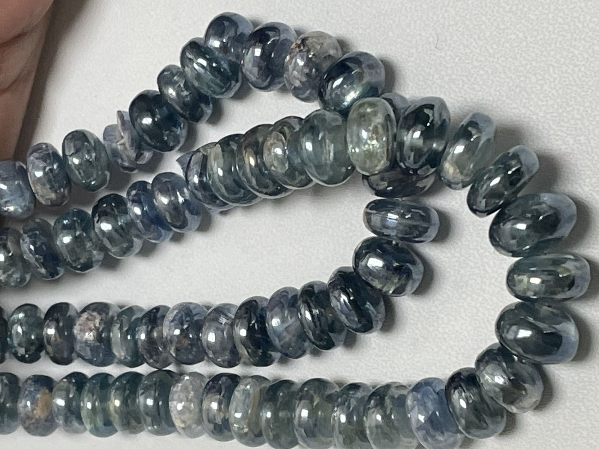 Coated Kyanite Rondelle smooth