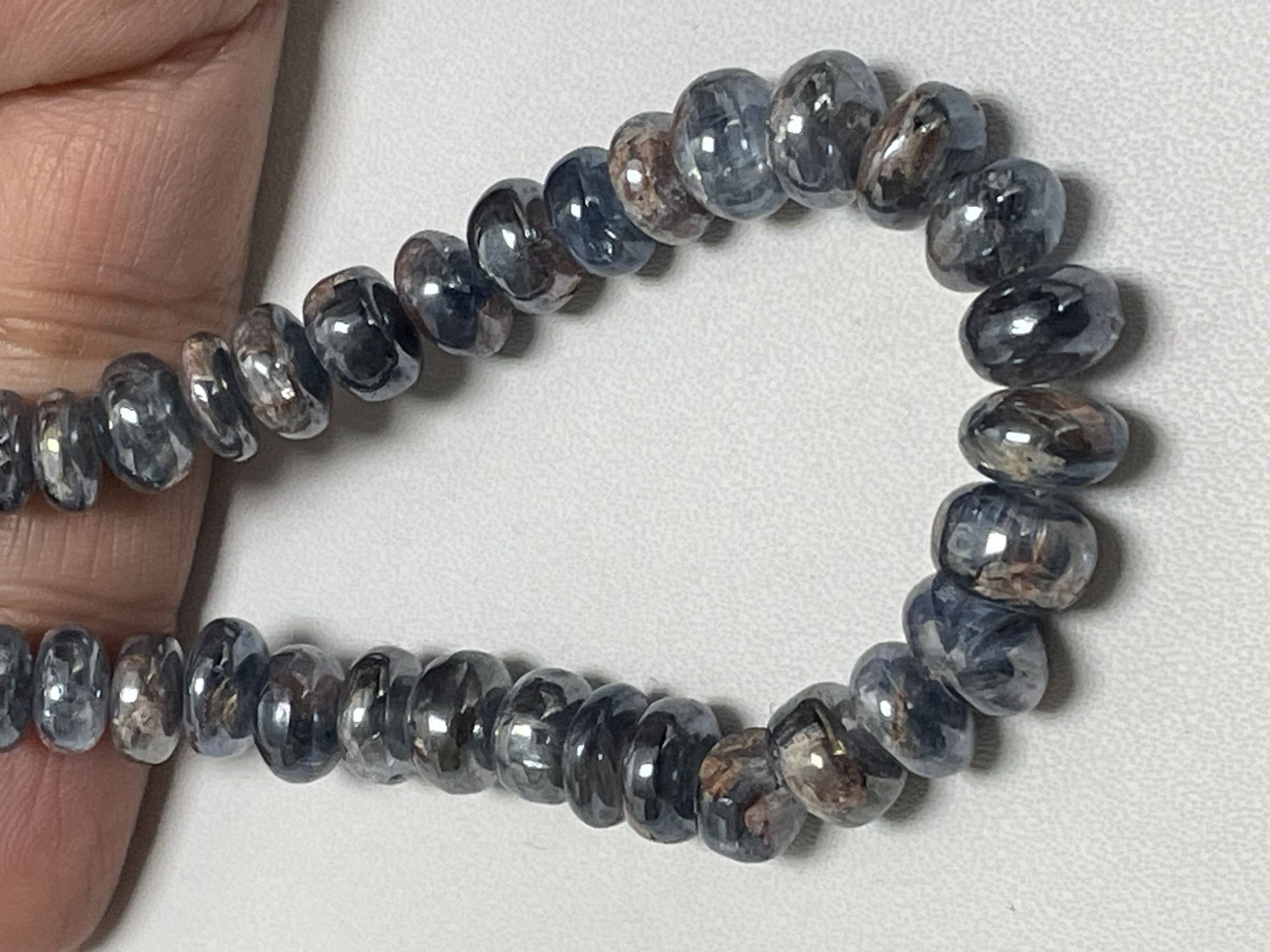 Coated Kyanite Rondelle smooth