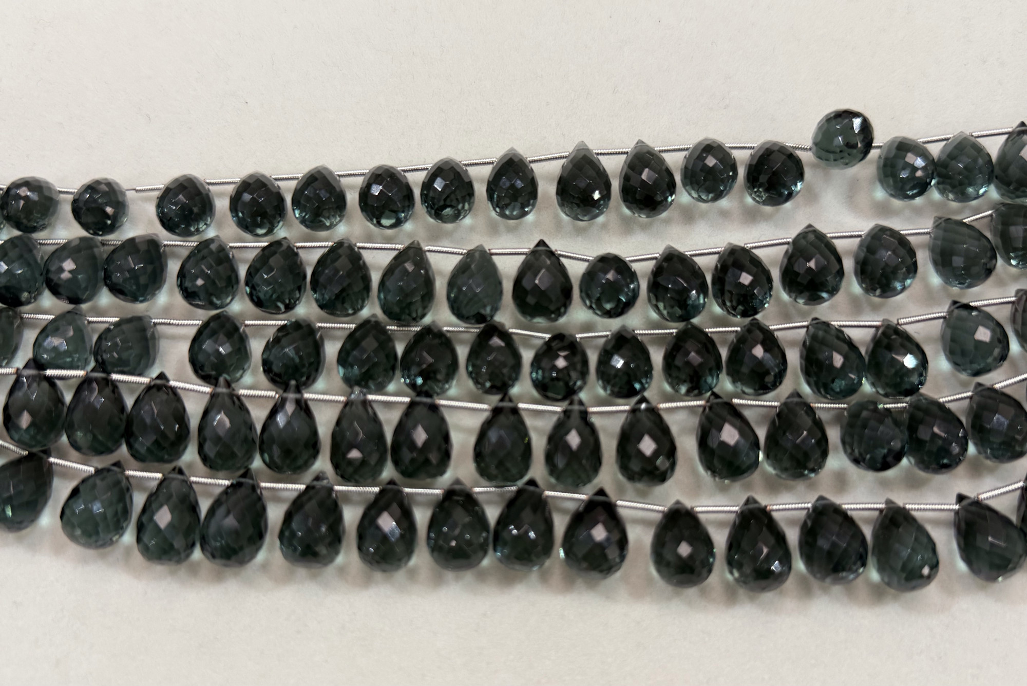 Grey Hydro quartz Drop Faceted