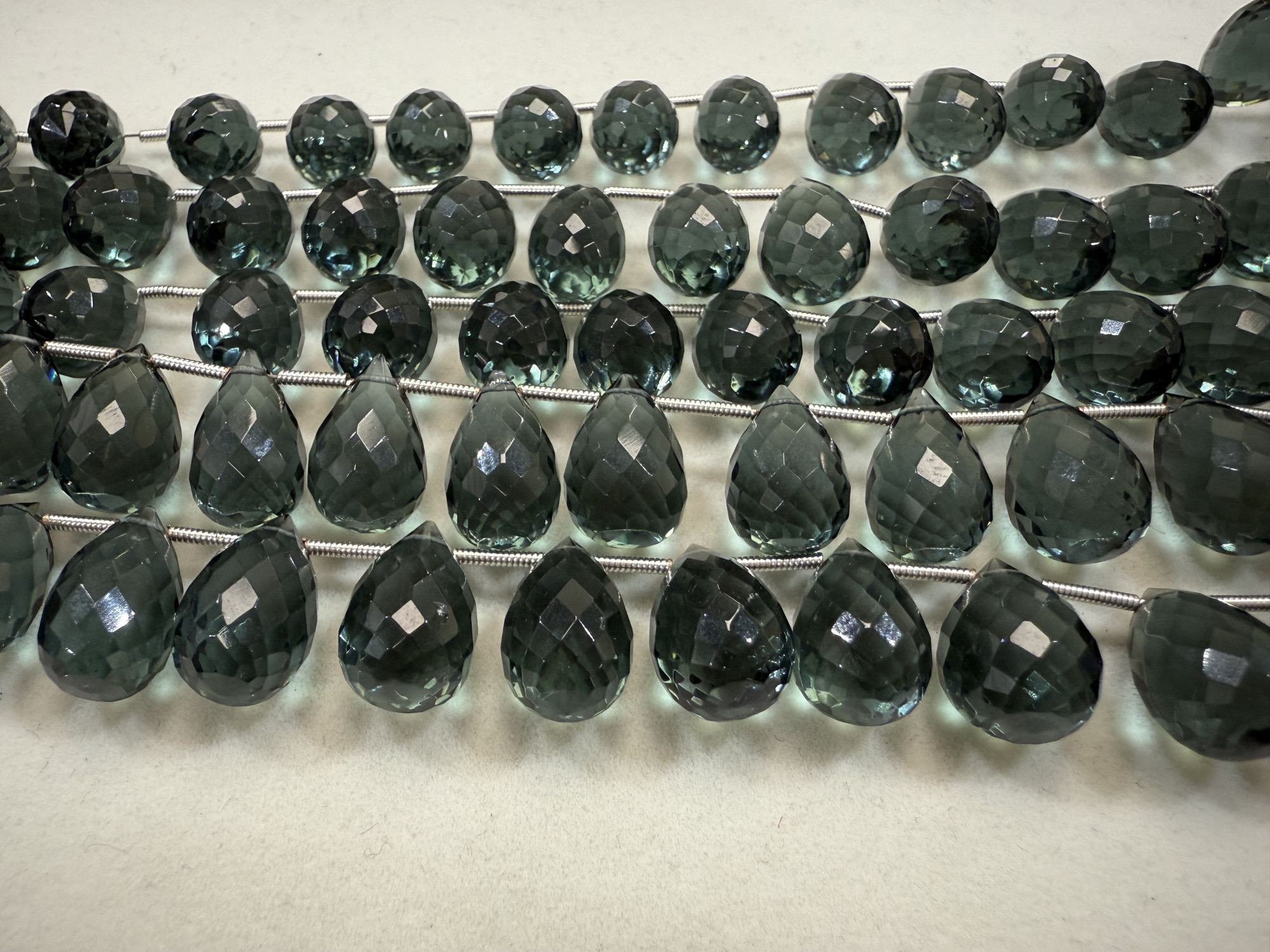 Grey Hydro quartz Drop Faceted