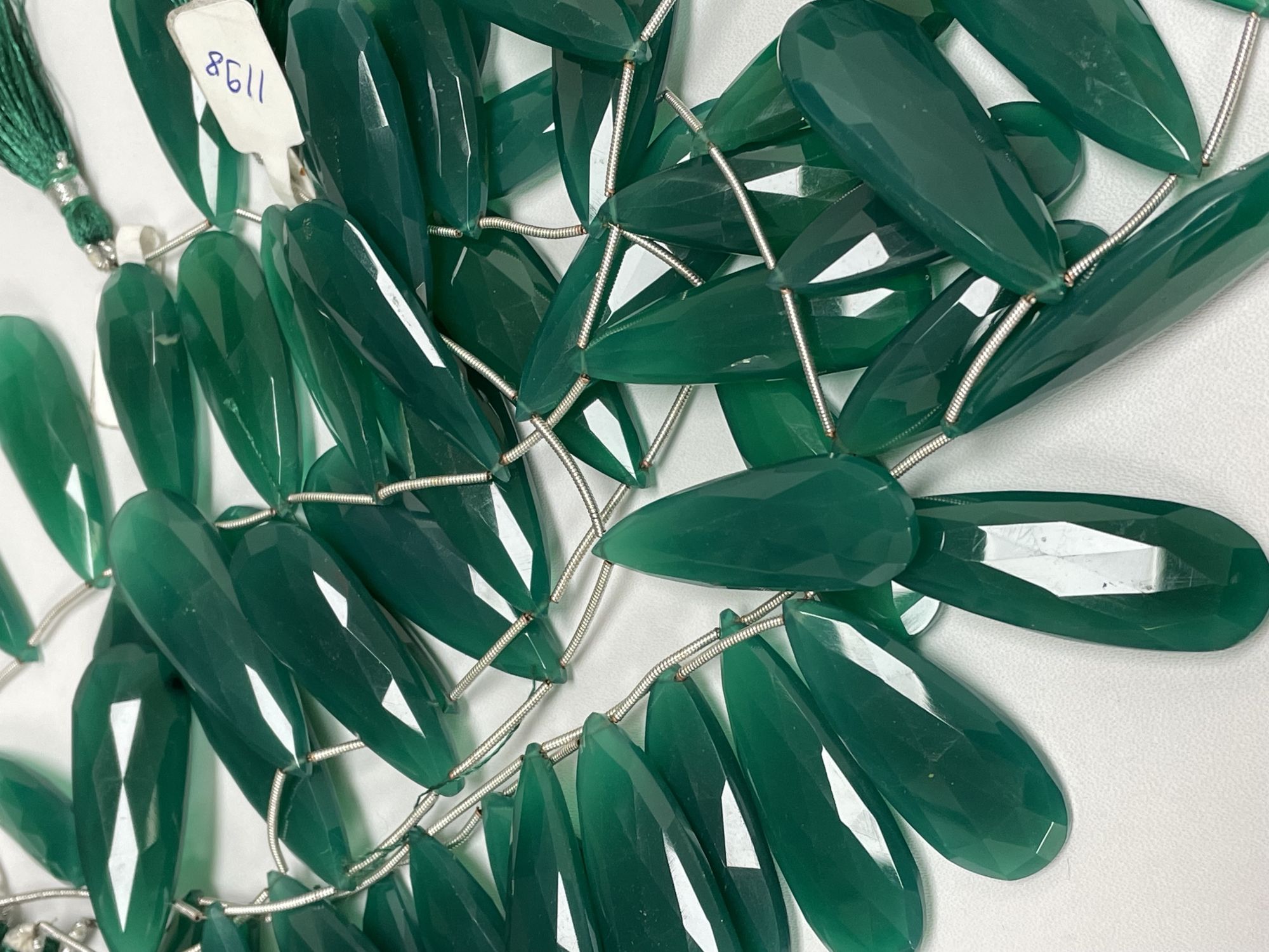 Green Onyx Long Pear Faceted