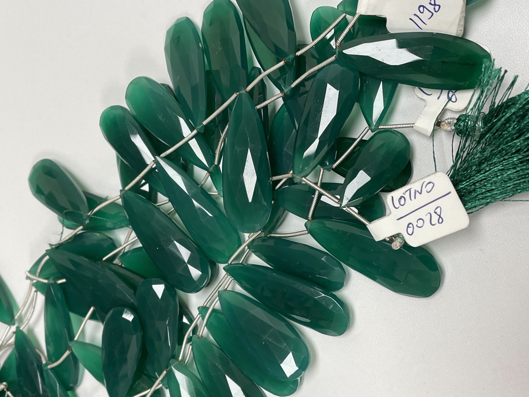 Green Onyx Long Pear Faceted