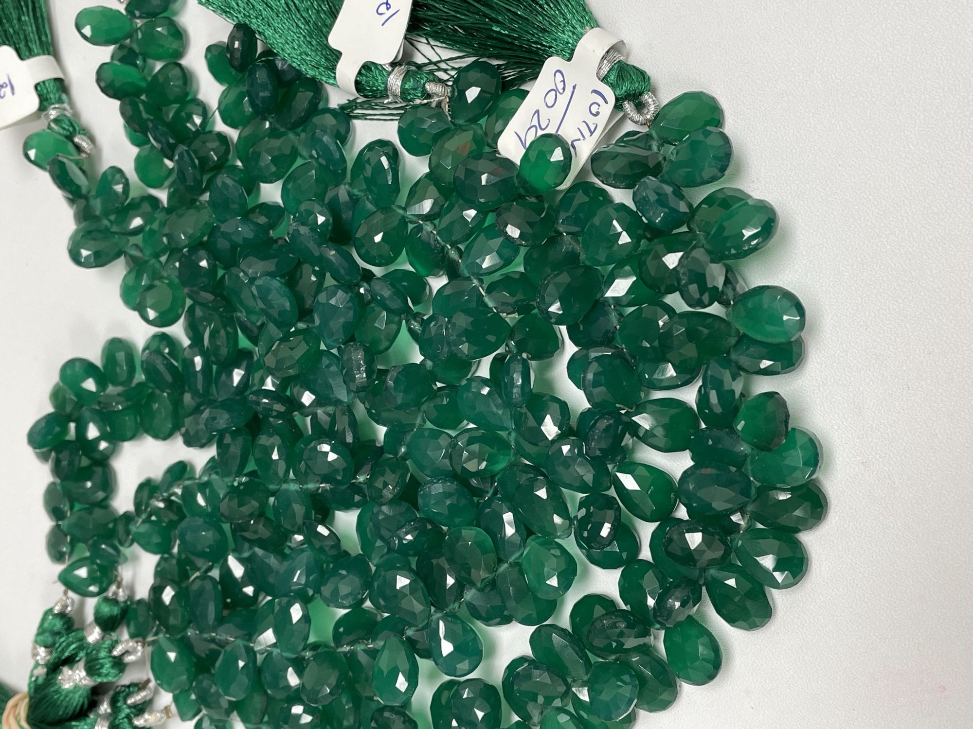 Green Onyx Pear Faceted