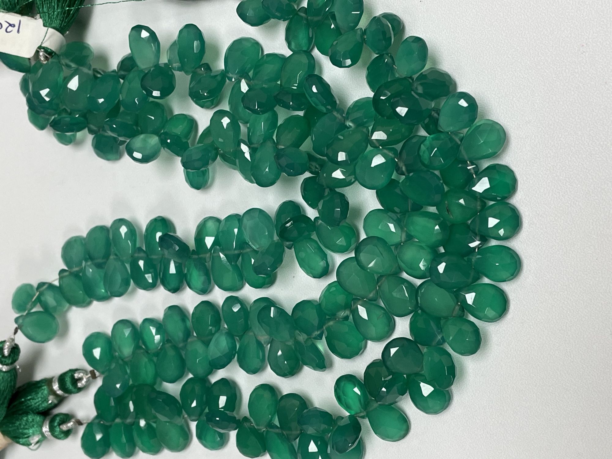 Green Onyx Pear Faceted