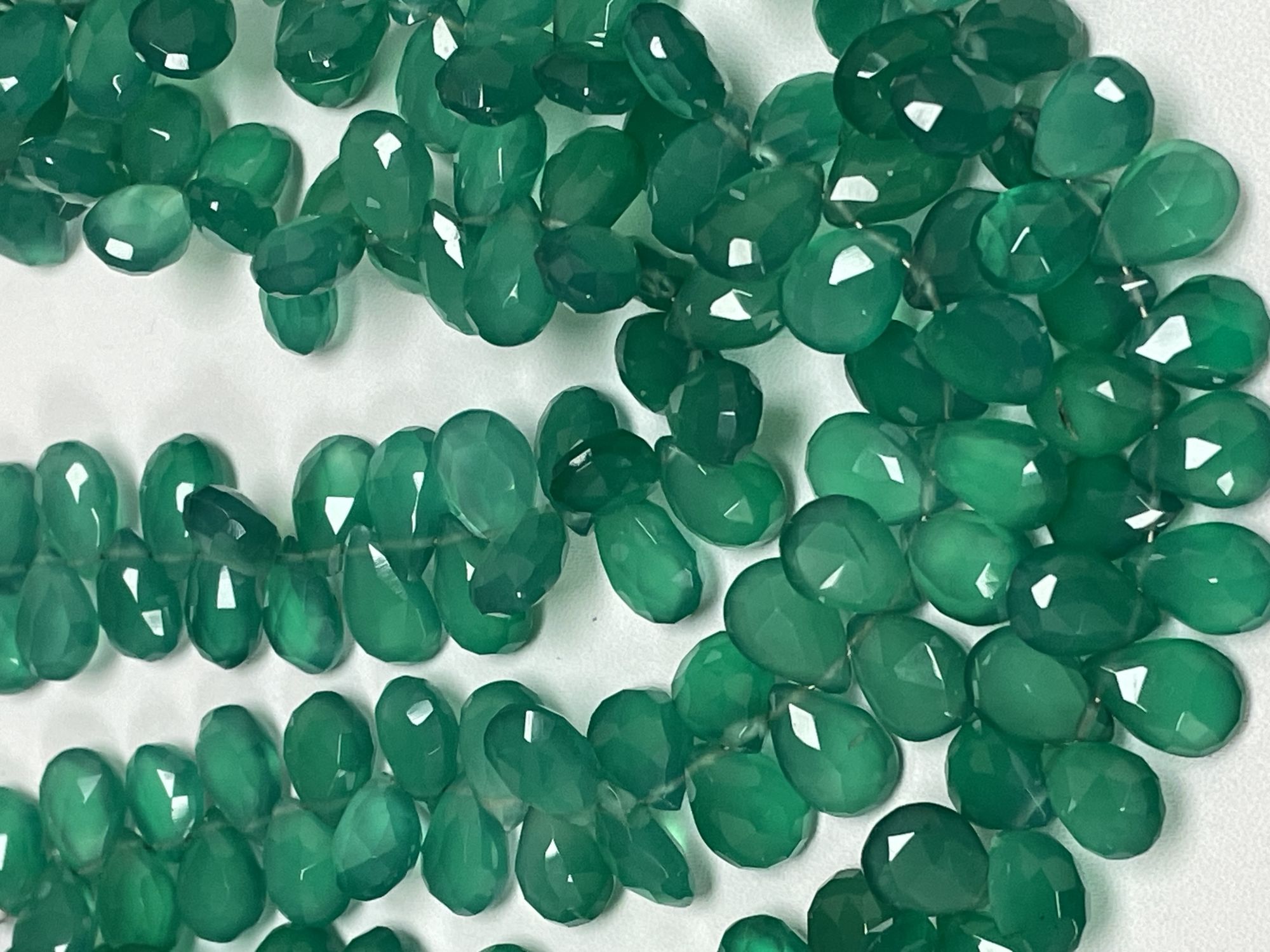 Green Onyx Pear Faceted