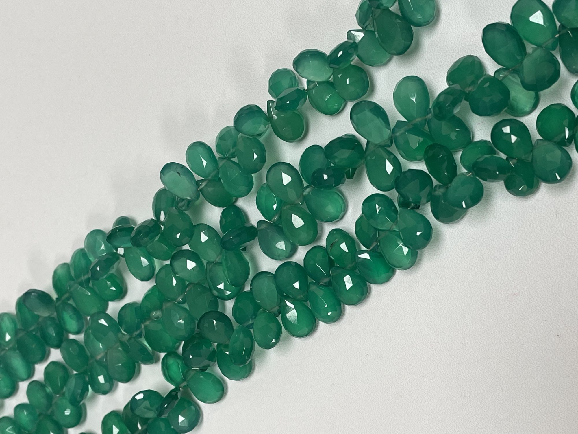 Green Onyx Pear Faceted