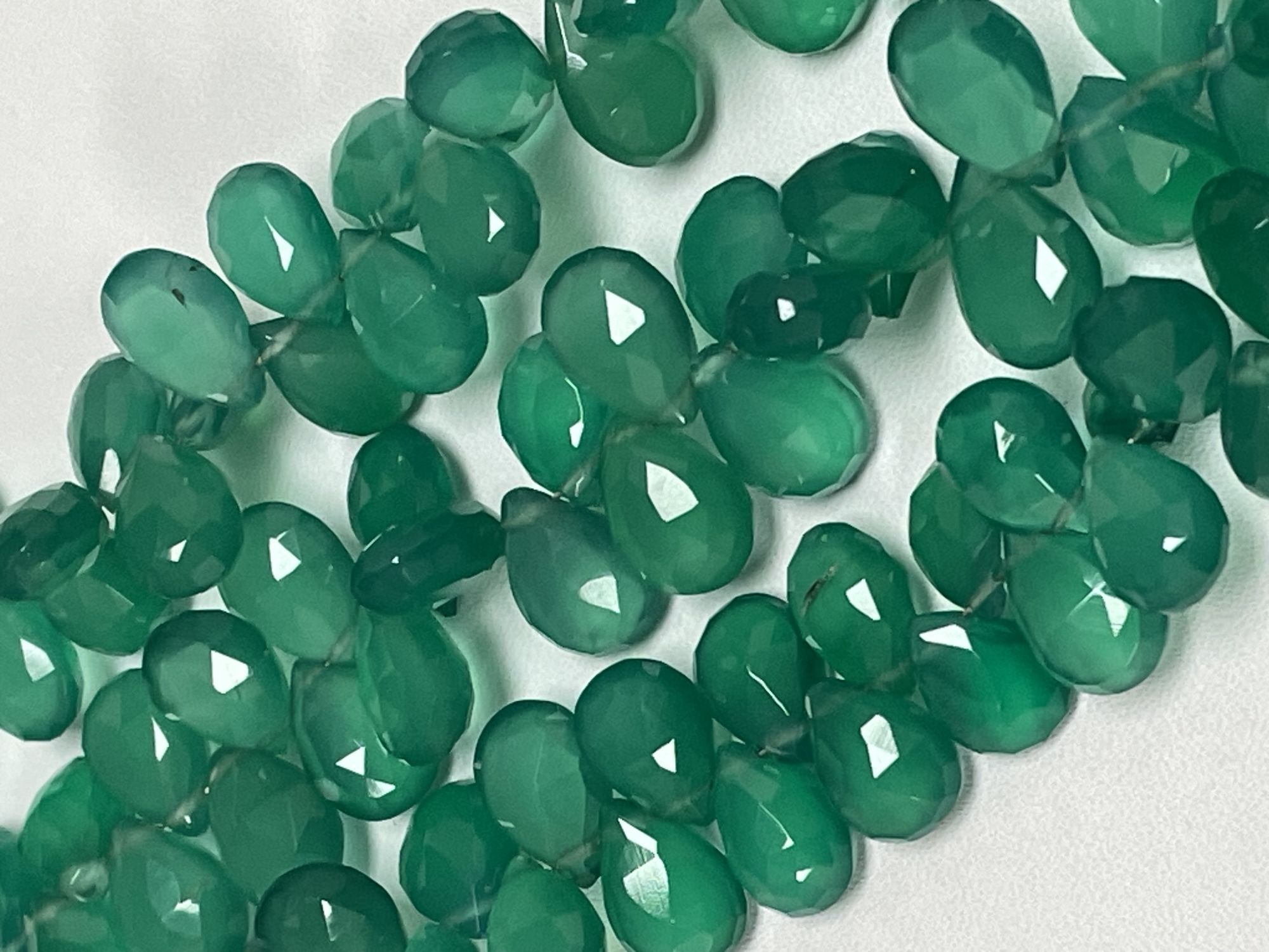 Green Onyx Pear Faceted