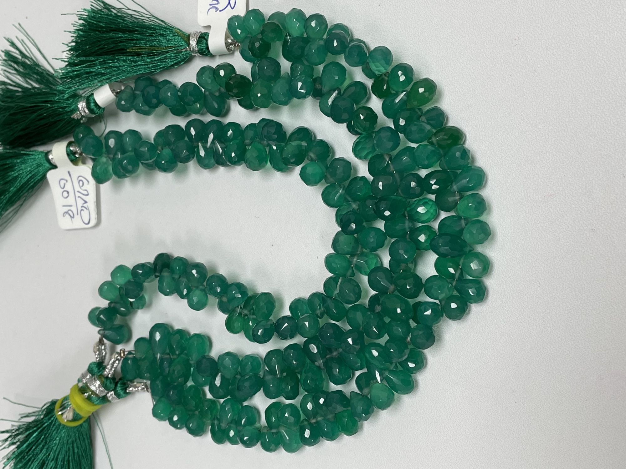 Green Onyx Drop Faceted