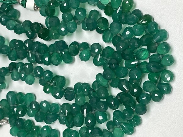 Green Onyx Drop Faceted
