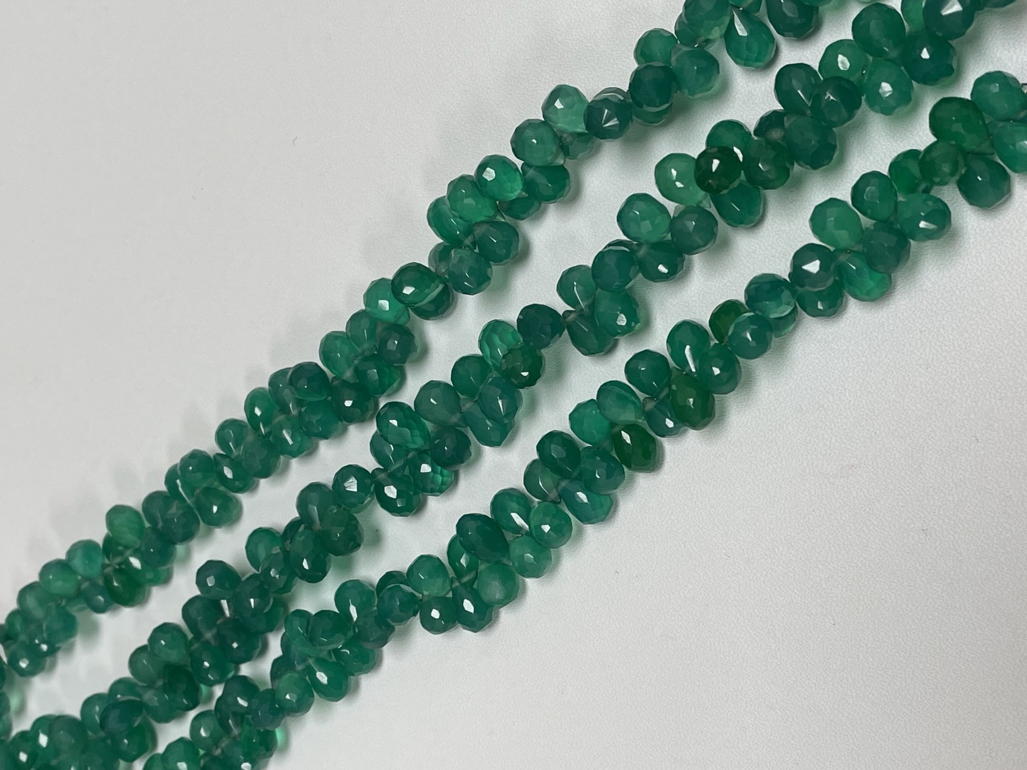 Green Onyx Drop Faceted