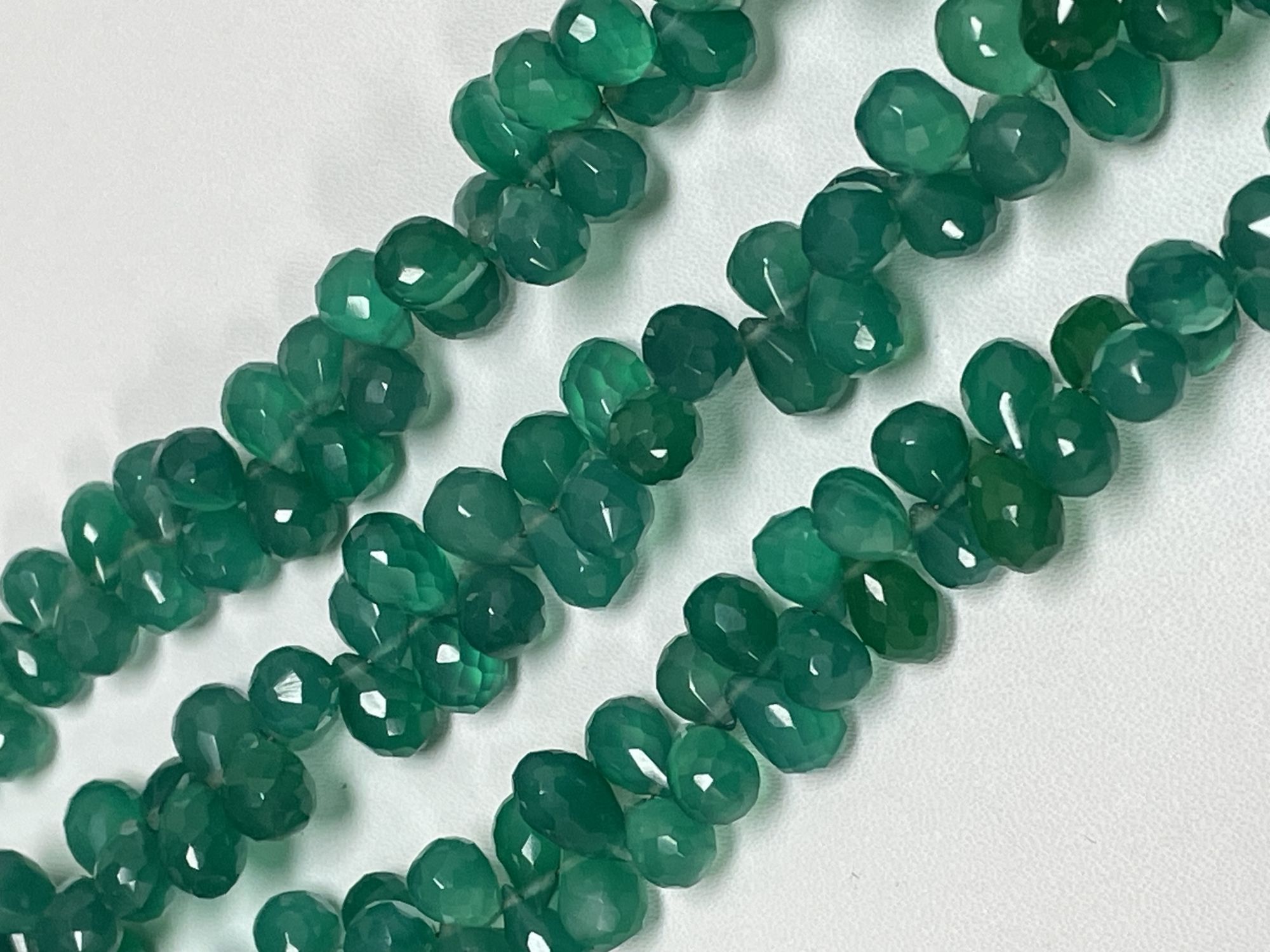 Green Onyx Drop Faceted