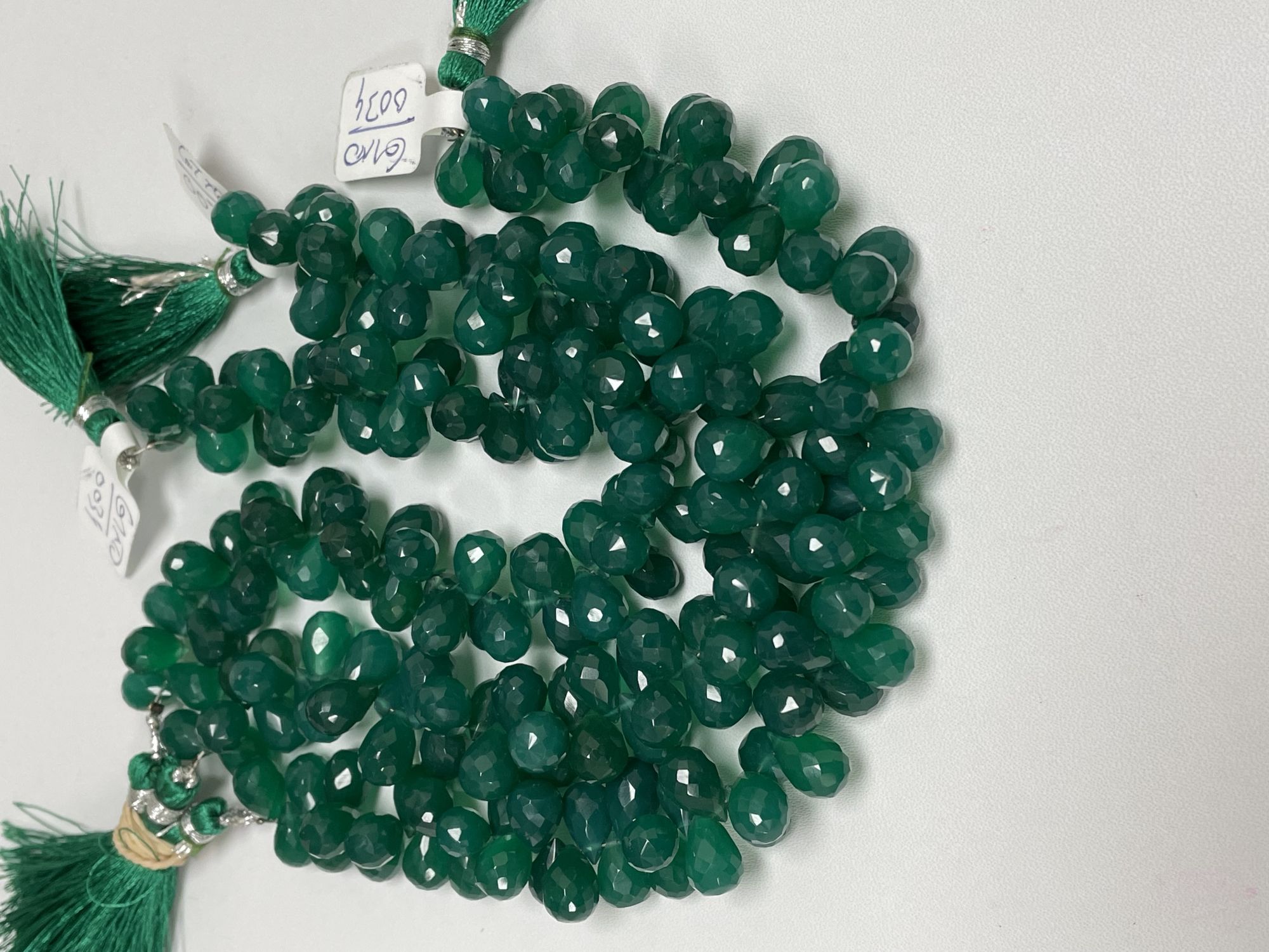 Green Onyx Drop Faceted
