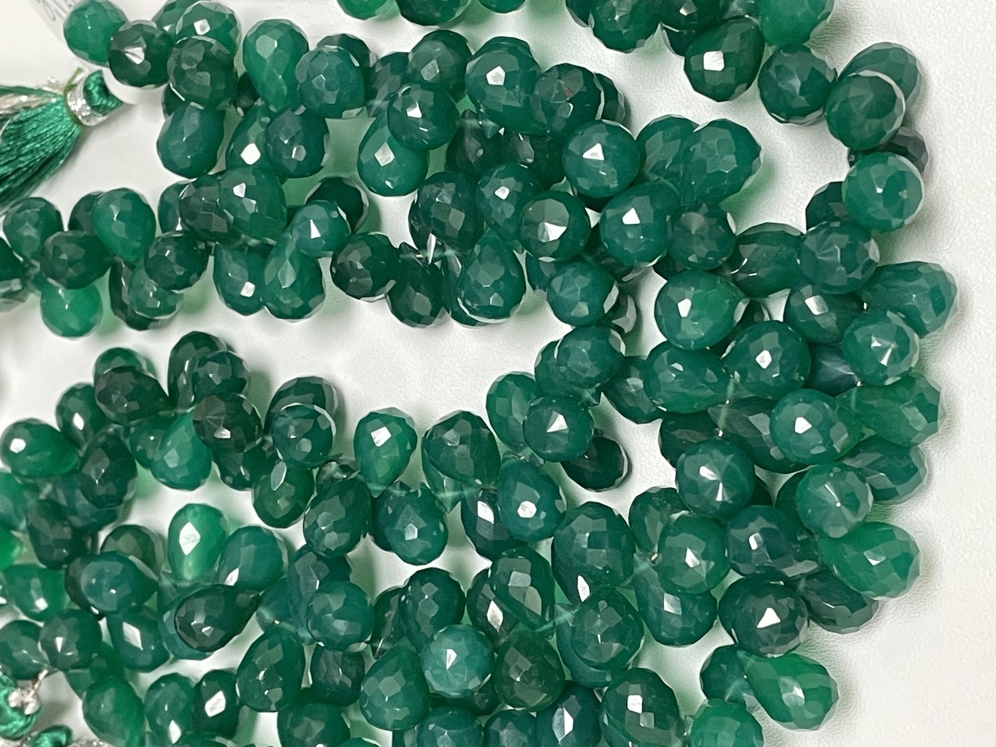 Green Onyx Drop Faceted