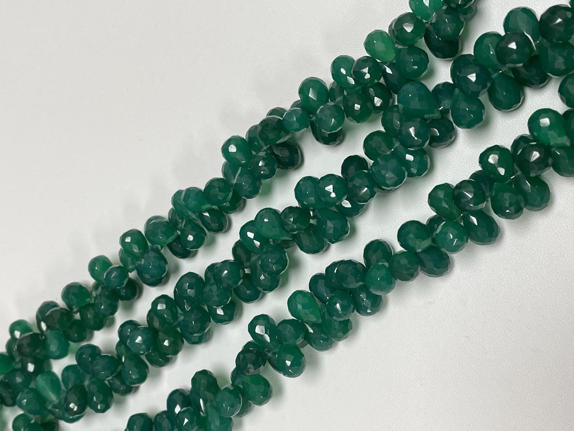Green Onyx Drop Faceted