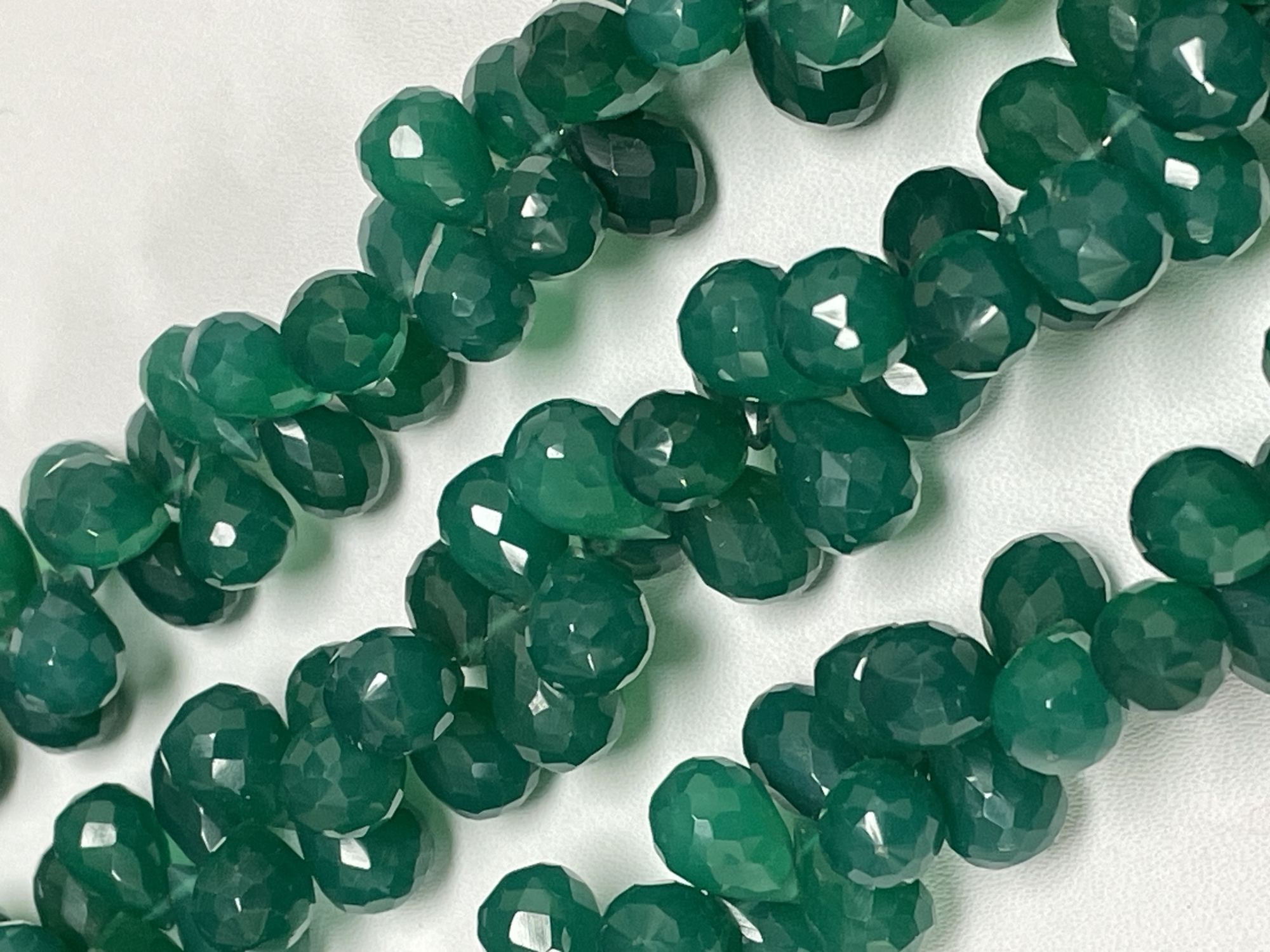 Green Onyx Drop Faceted