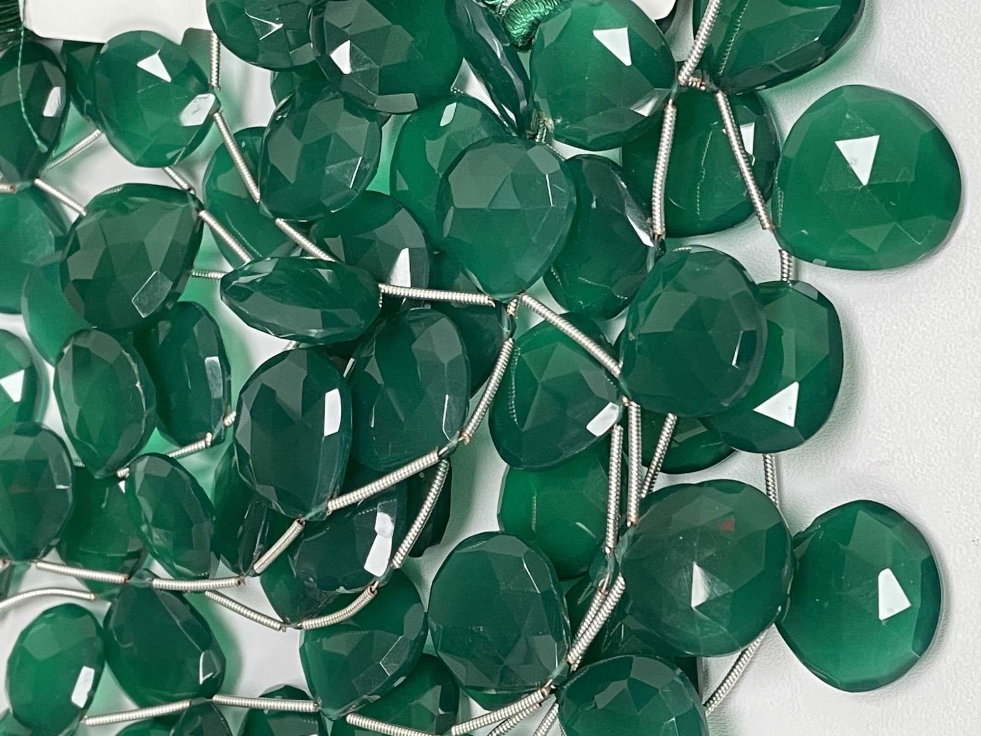Green Onyx Heart Faceted