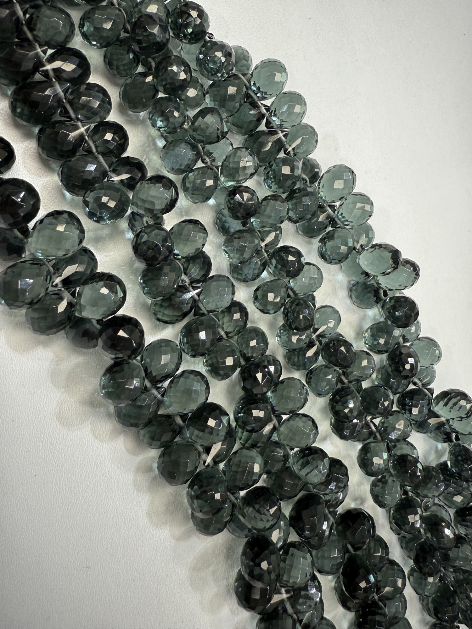 Grey Hydro quartz Drop Faceted