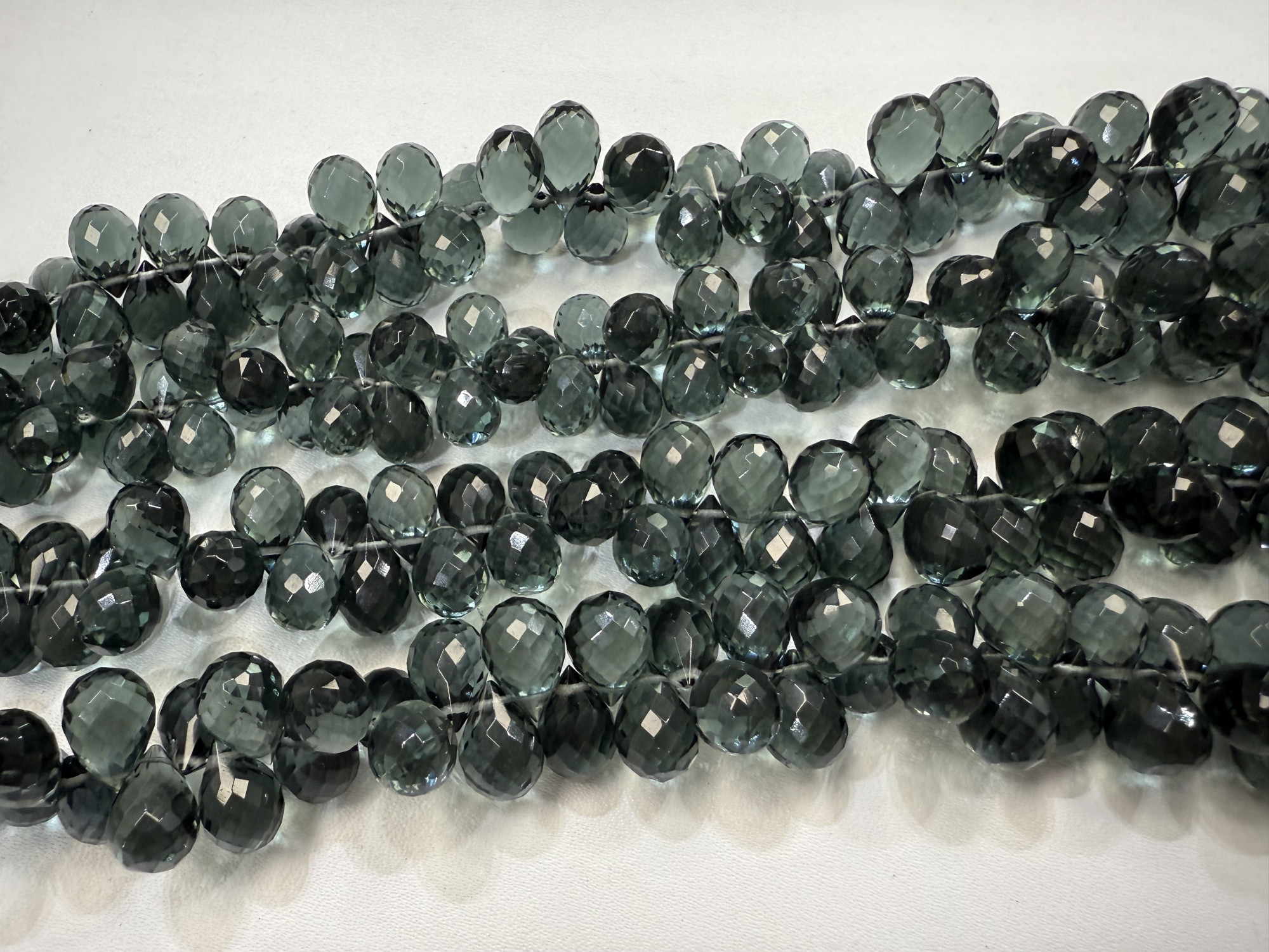 Grey Hydro quartz Drop Faceted