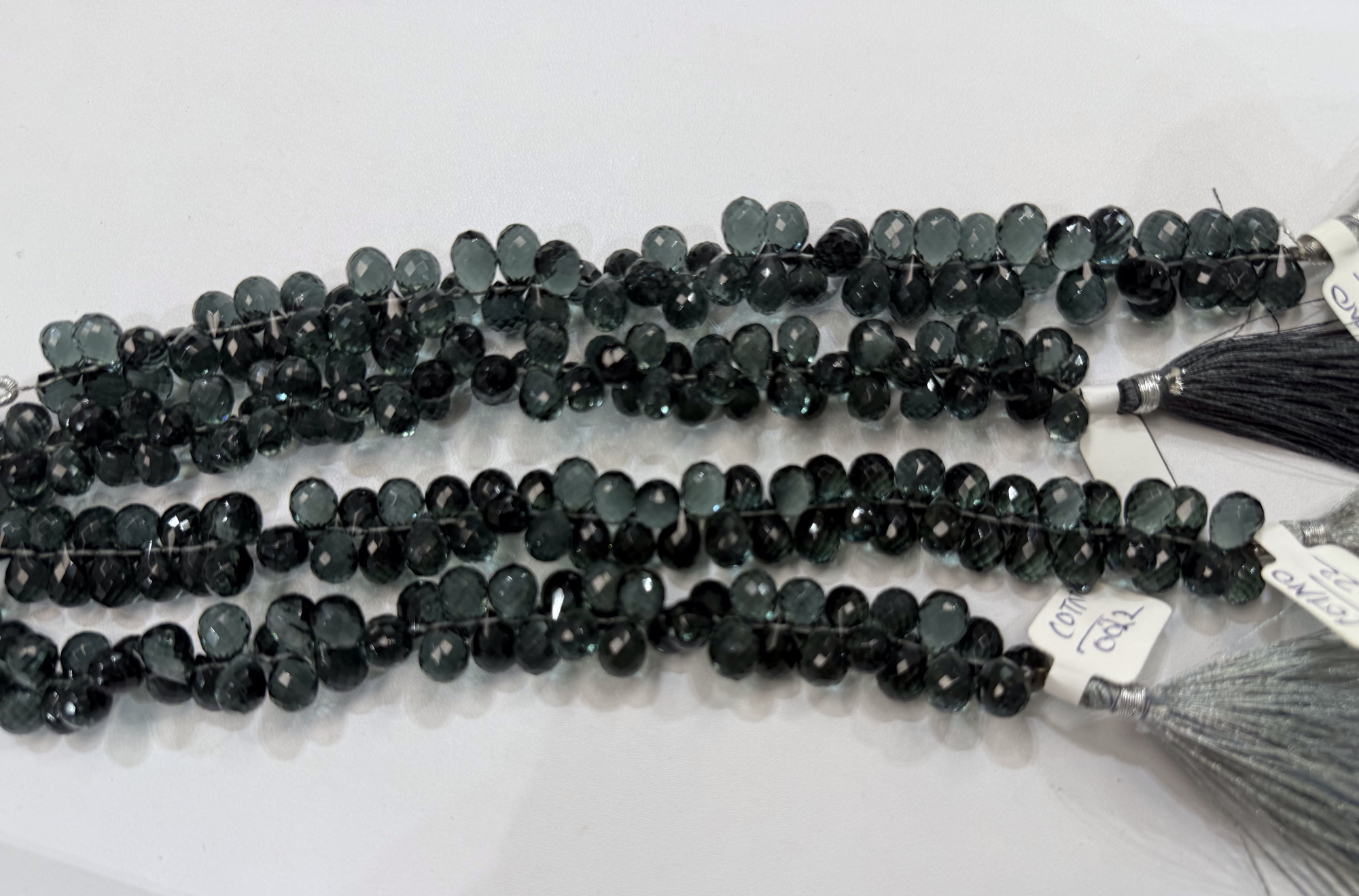 Grey Hydro quartz Drop Faceted