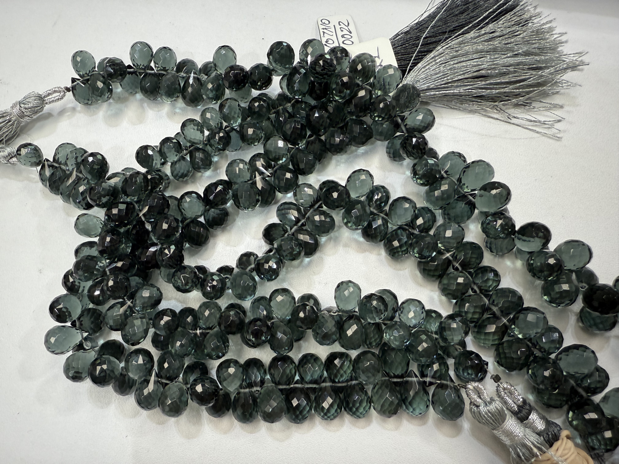 Grey Hydro quartz Drop Faceted