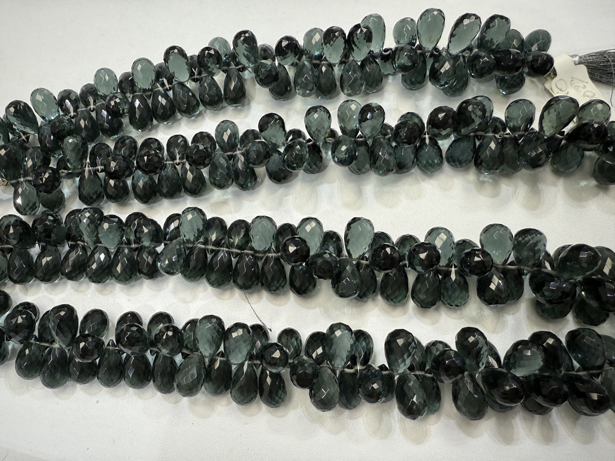 Grey Hydro quartz Drop Faceted