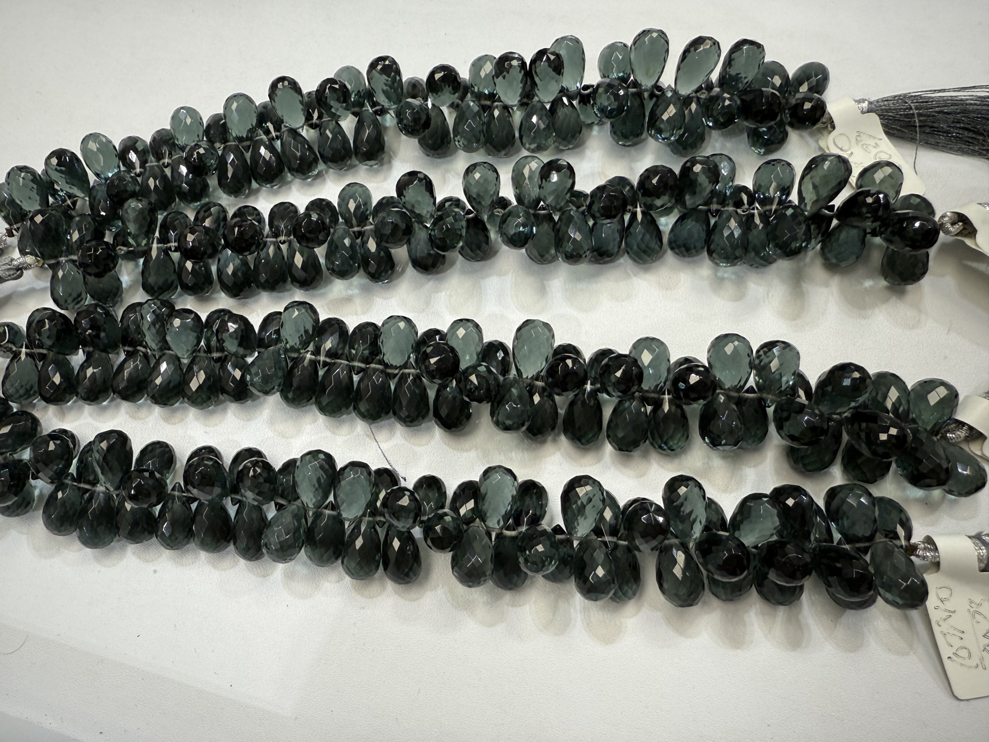 Grey Hydro quartz Drop Faceted