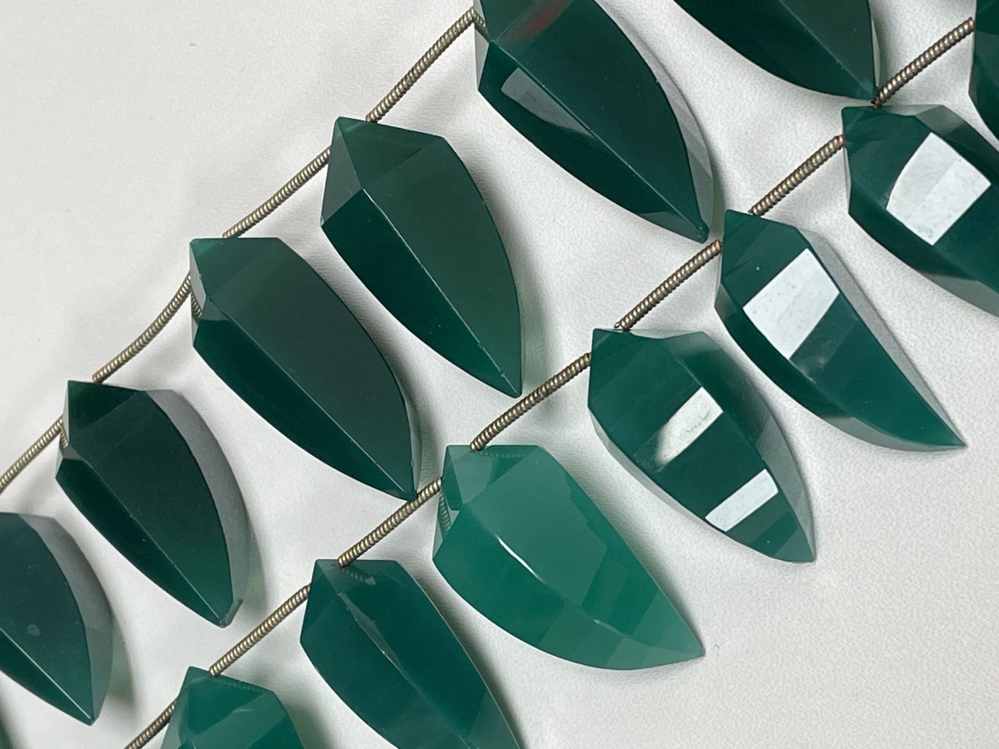 Green Onyx Okra Faceted