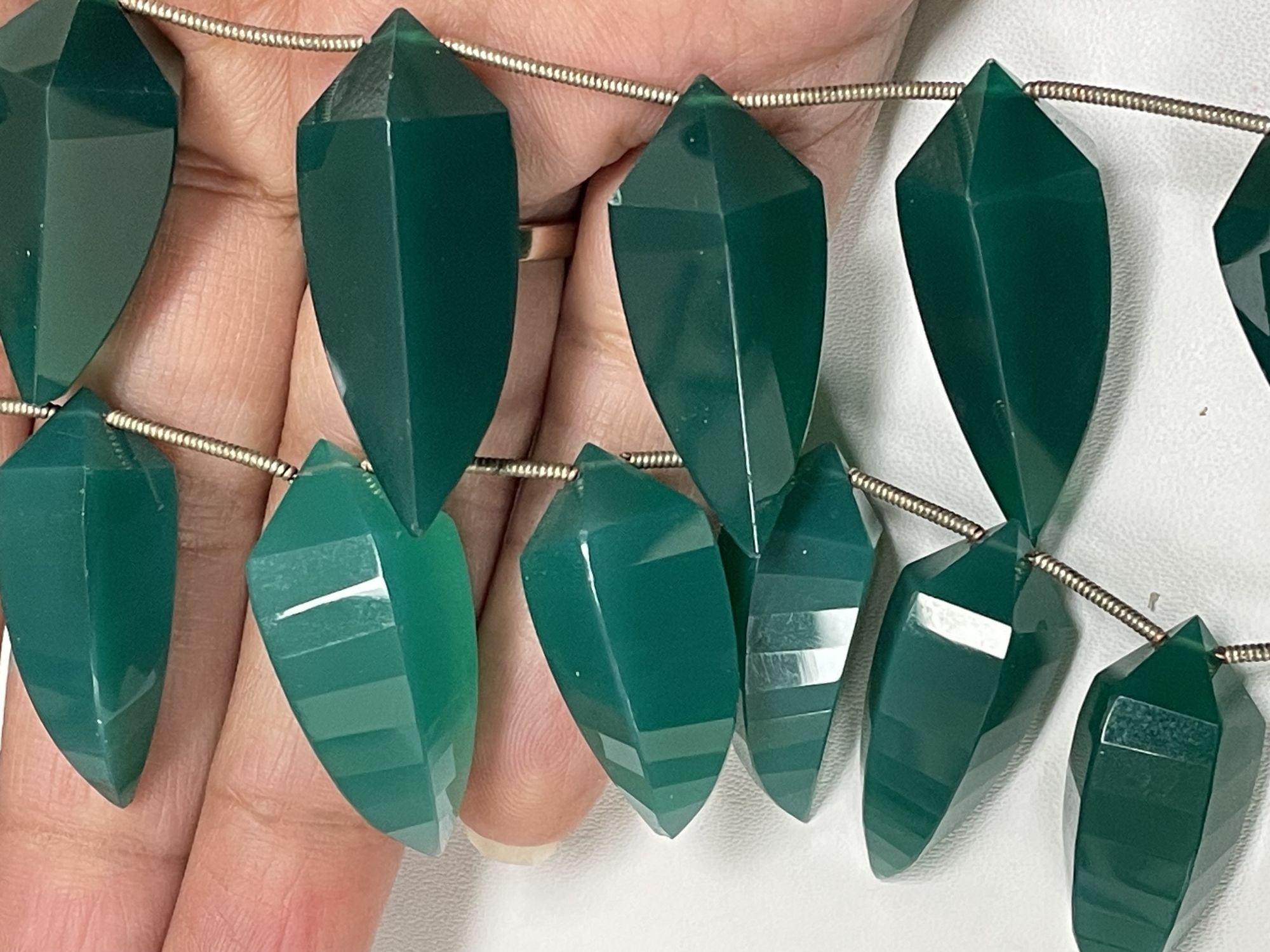 Green Onyx Okra Faceted