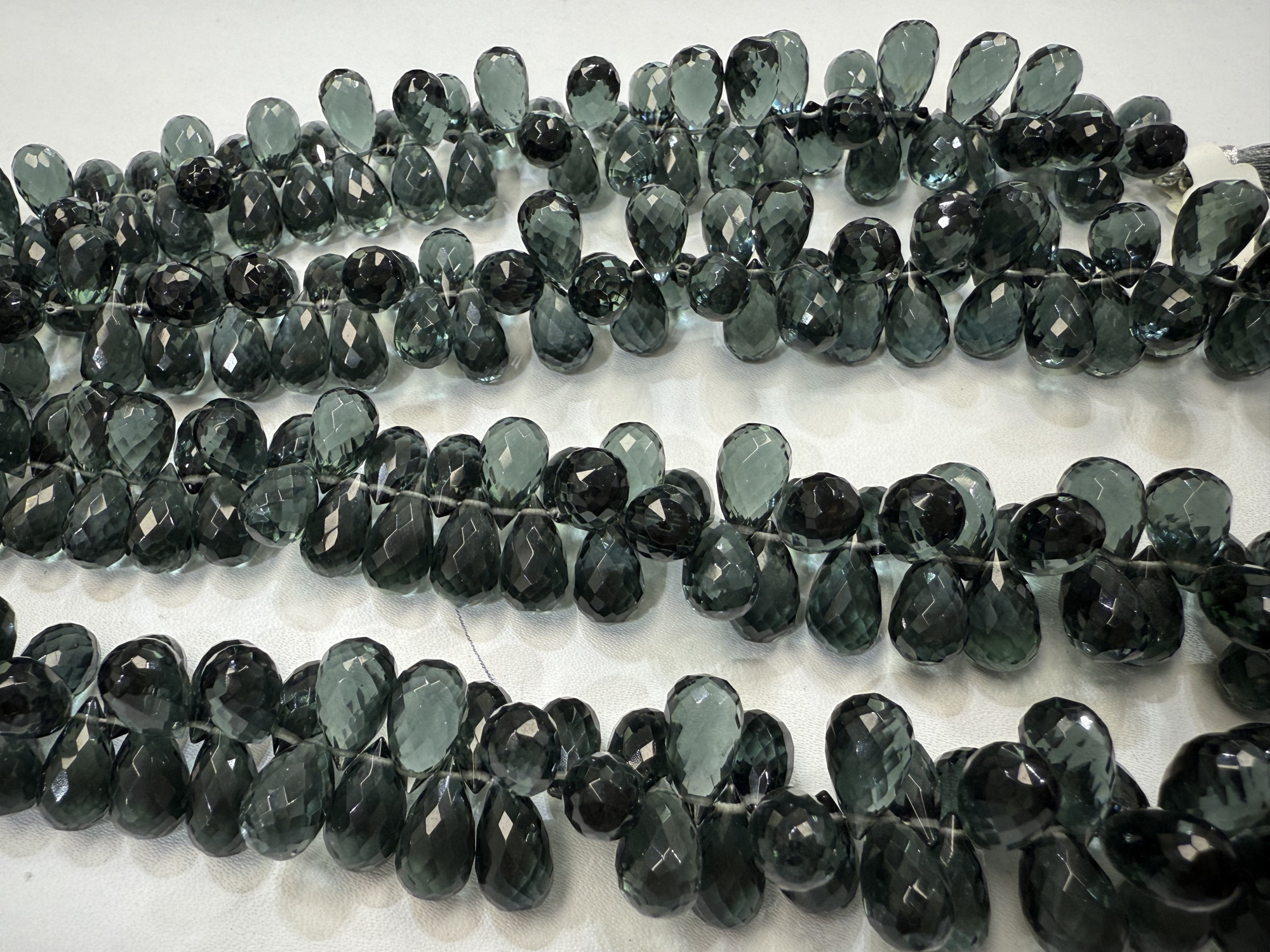 Grey Hydro quartz Drop Faceted