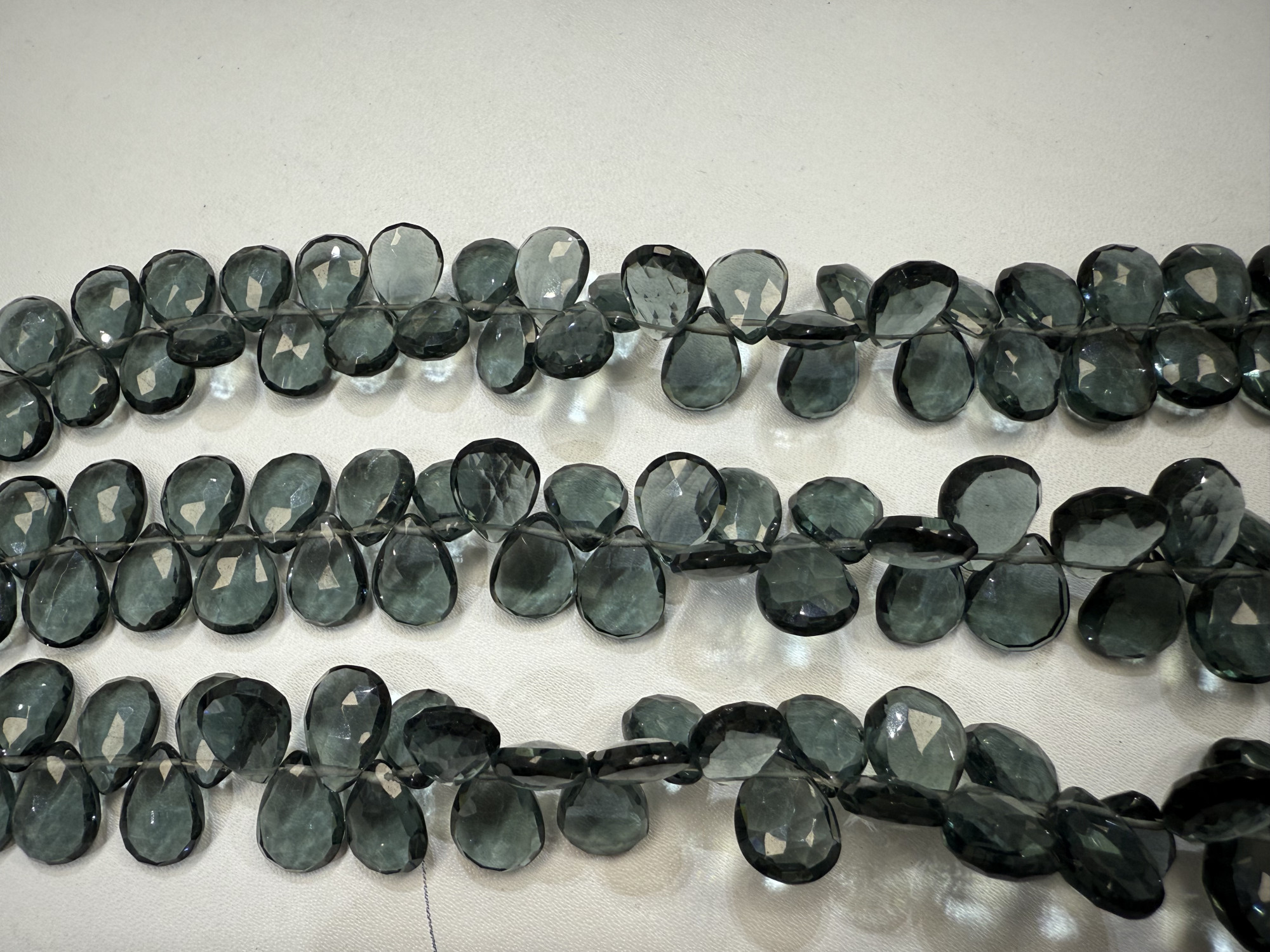 Grey Hydro Quartz Pear Faceted