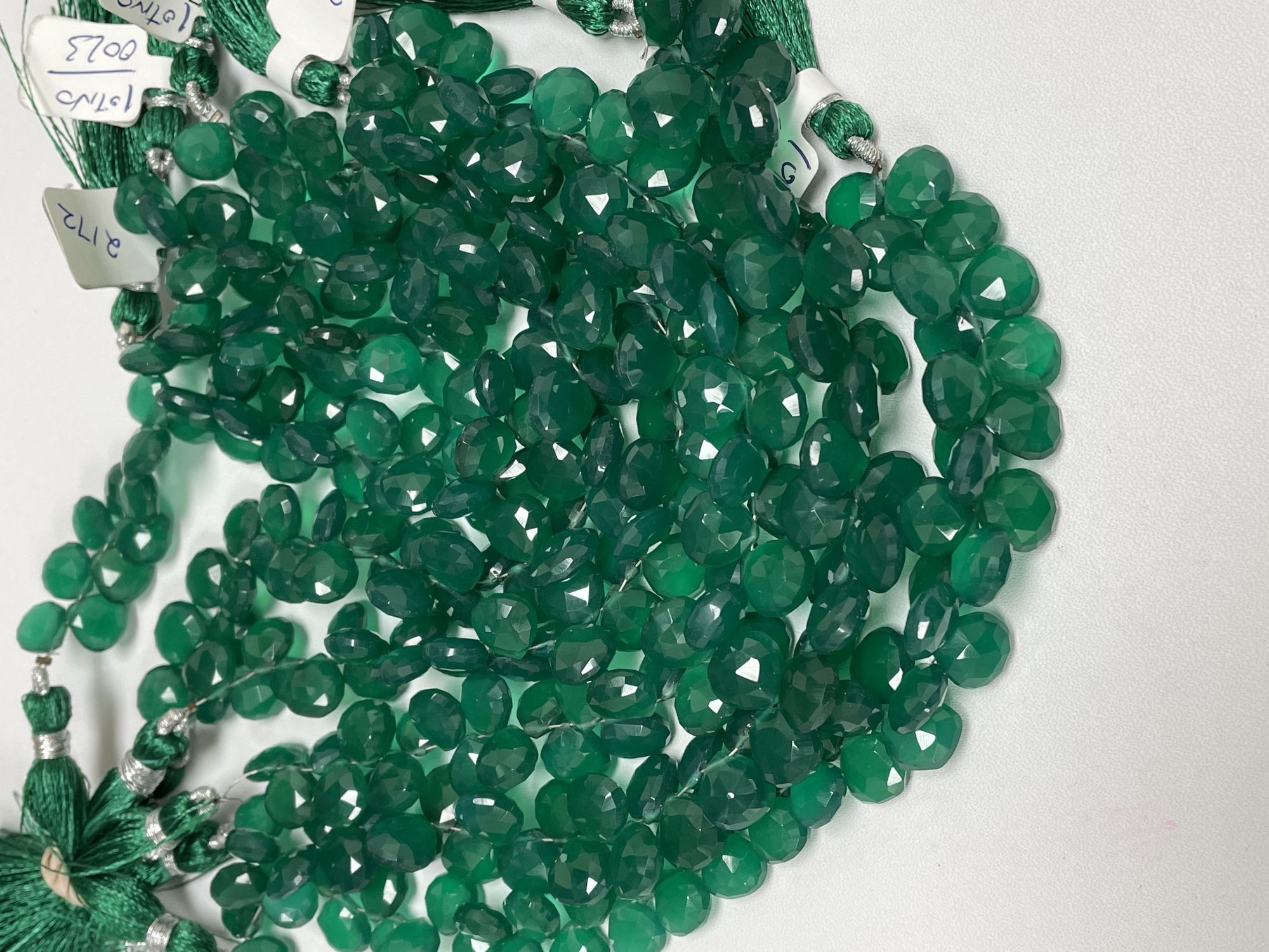 Green Onyx Heart Faceted