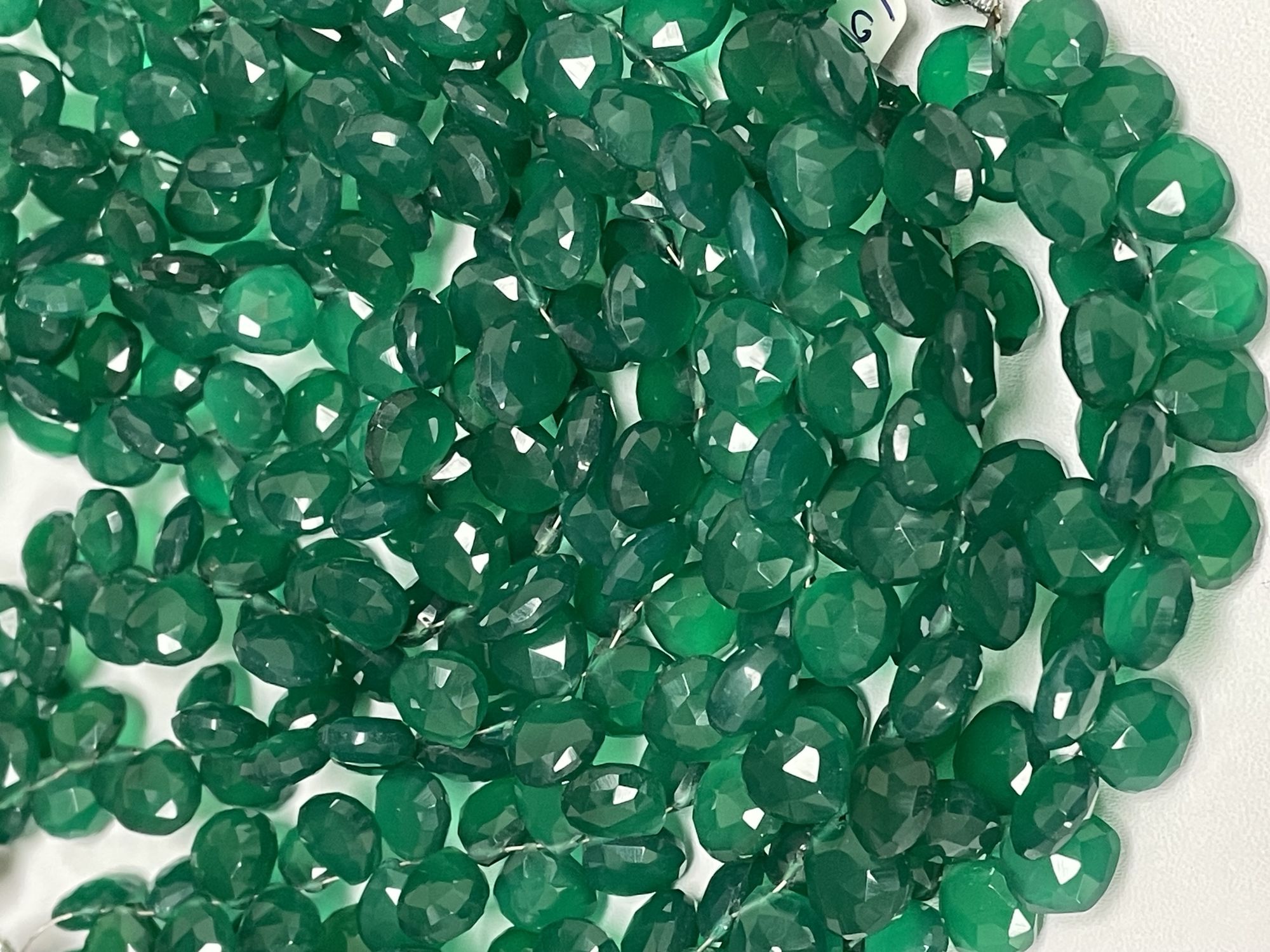 Green Onyx Heart Faceted