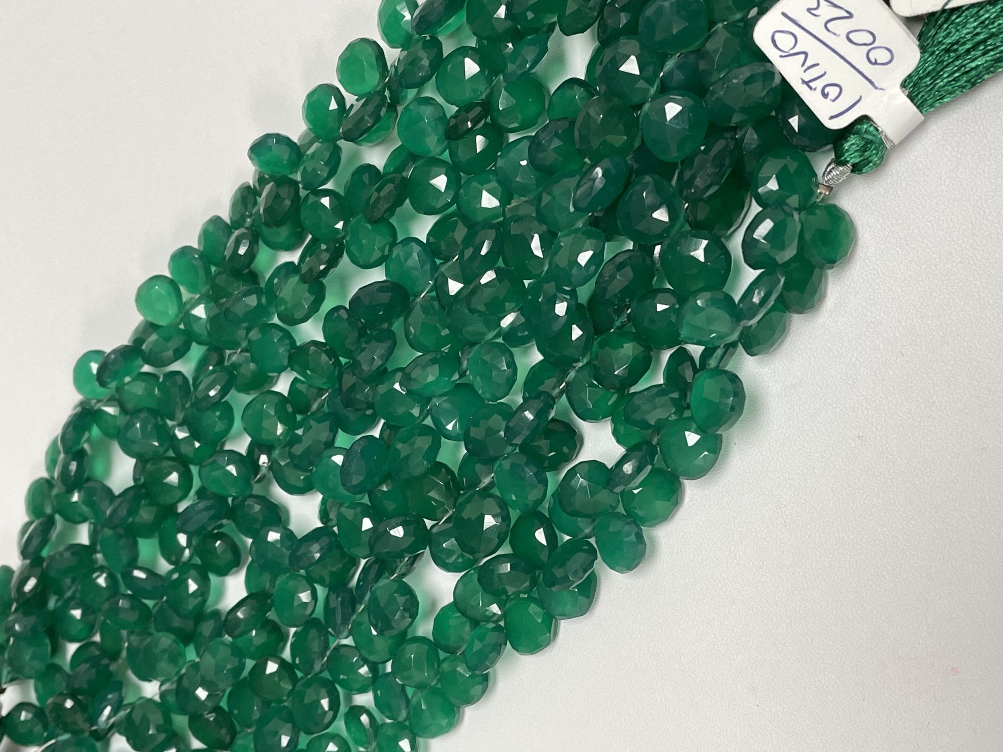 Green Onyx Heart Faceted