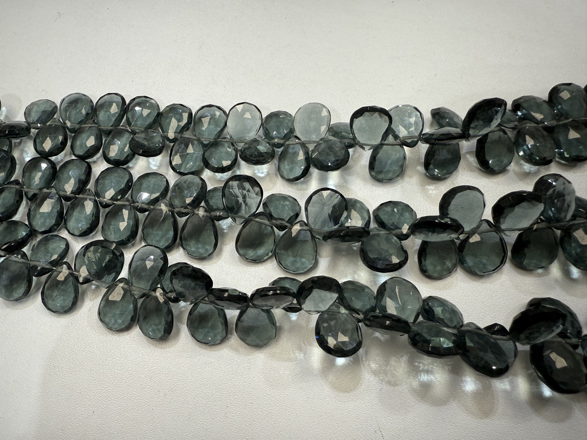 Grey Hydro Quartz Pear Faceted