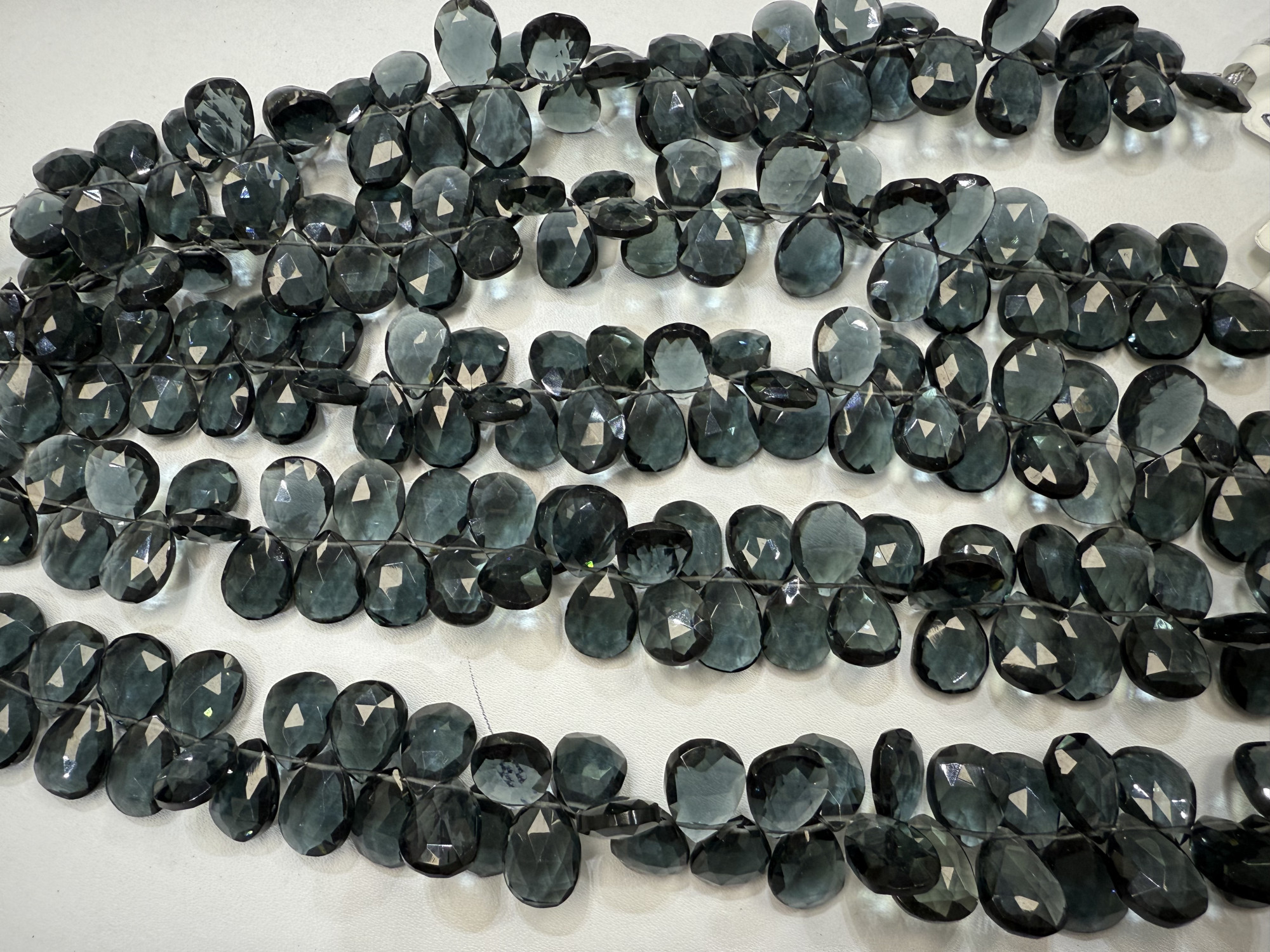 Grey Hydro Quartz Pear Faceted