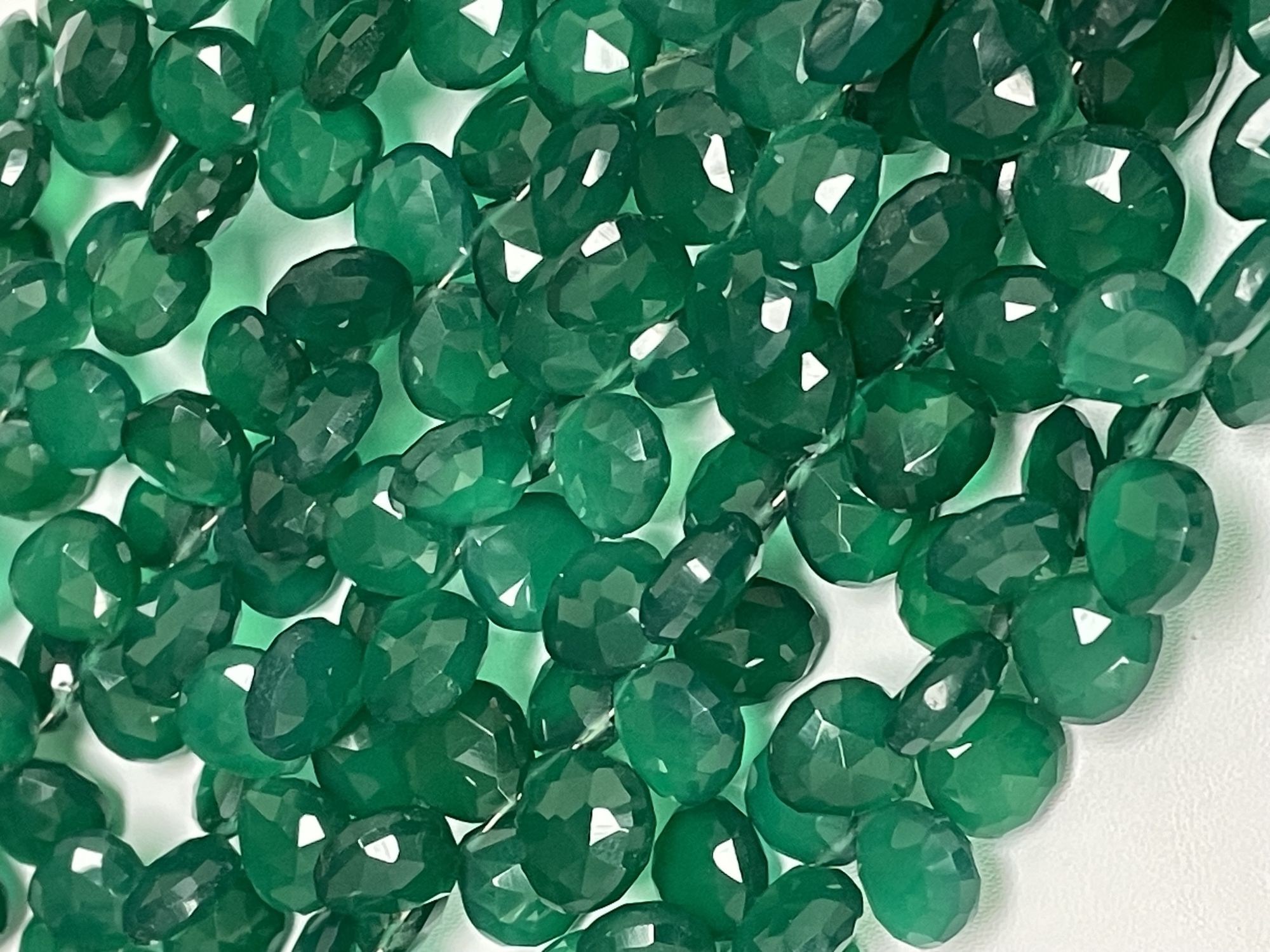 Green Onyx Heart Faceted