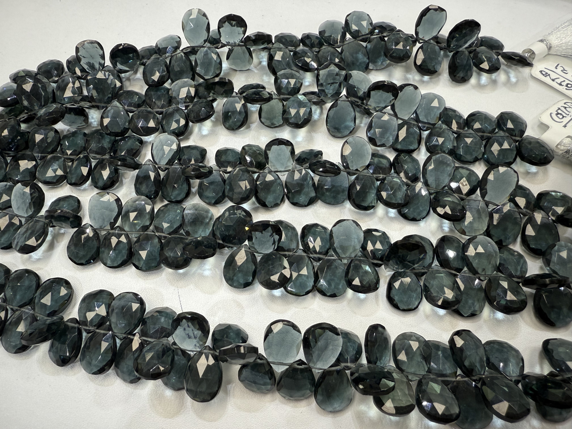 Grey Hydro Quartz Pear Faceted