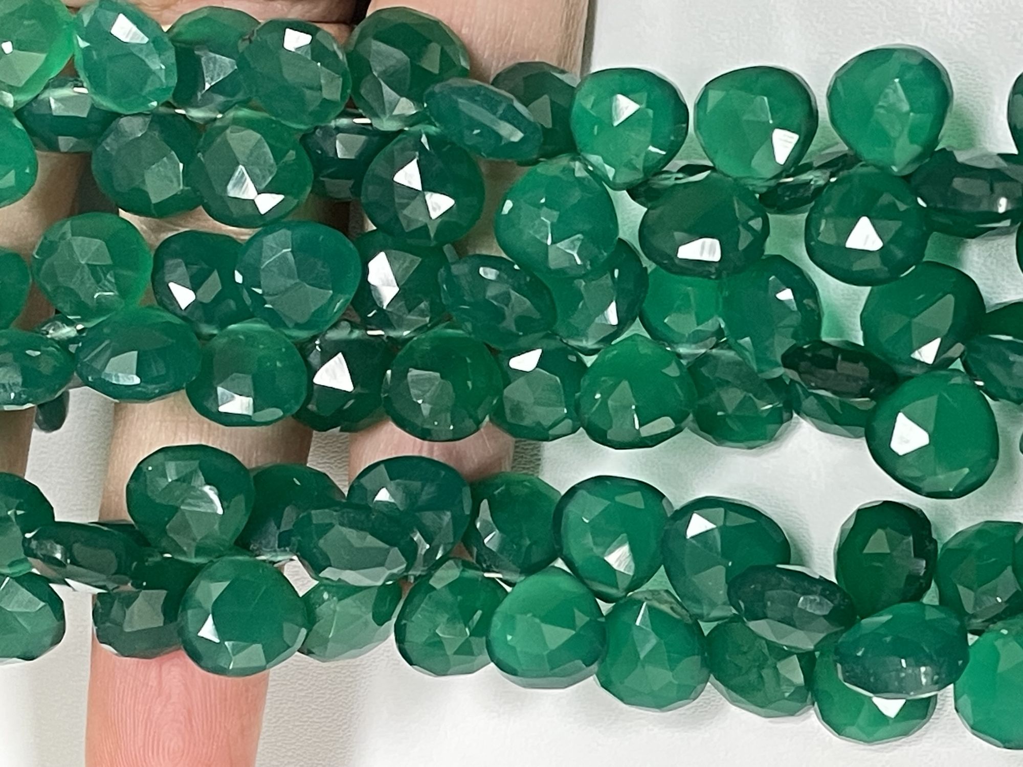Green Onyx Heart Faceted