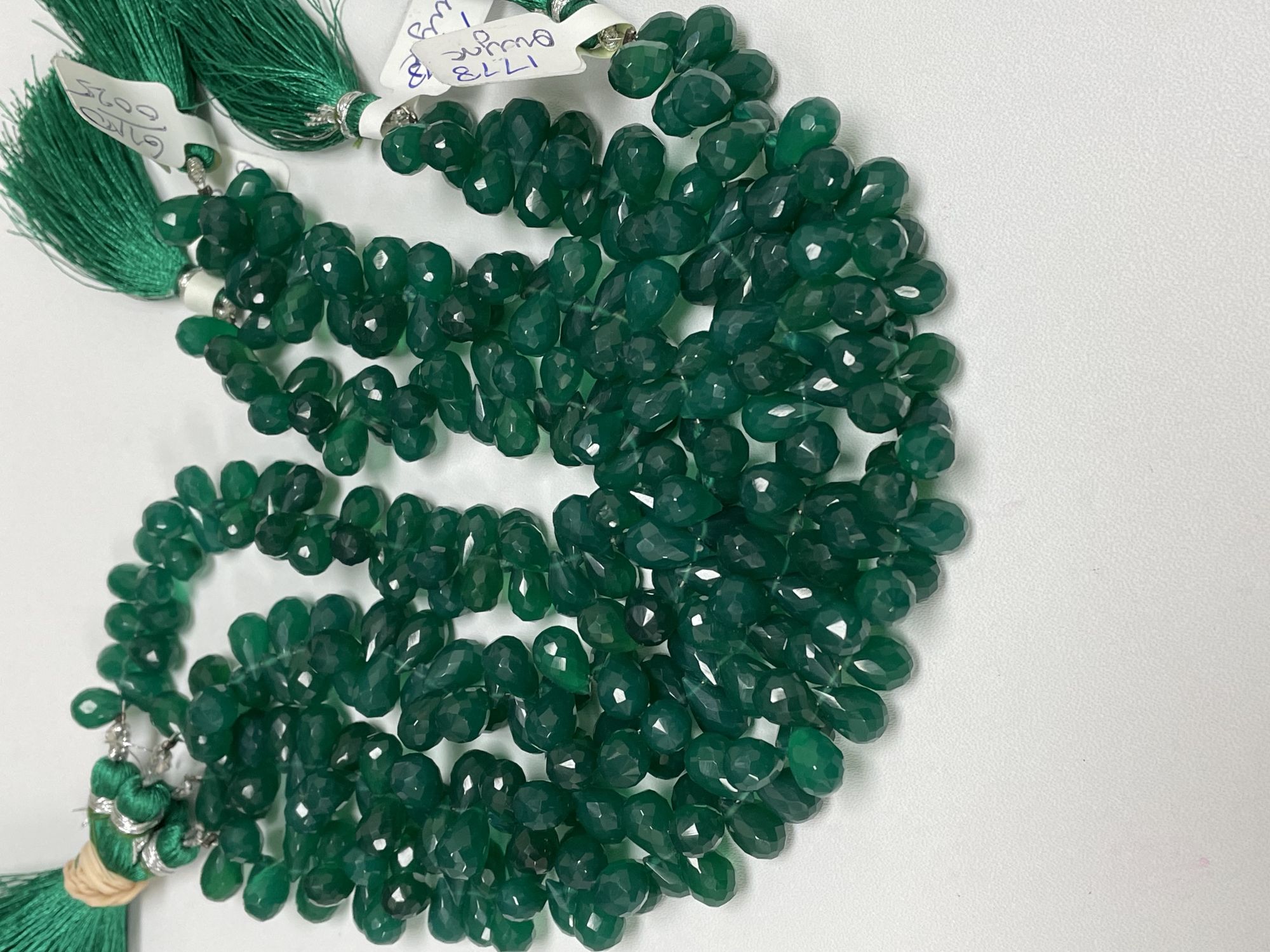Green Onyx Drop Faceted