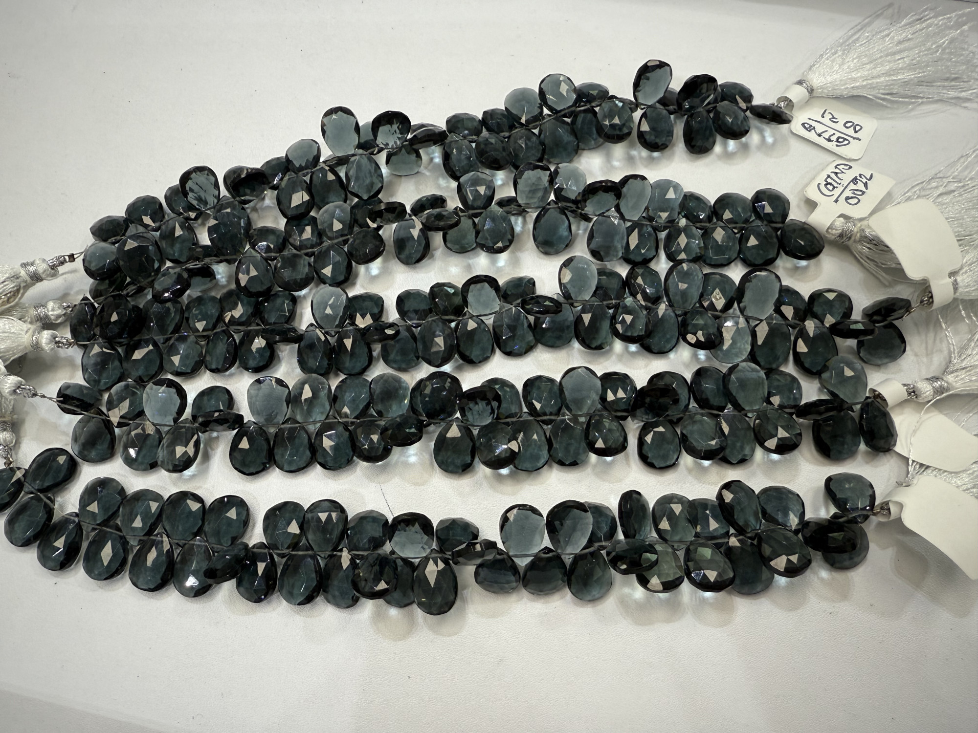 Grey Hydro Quartz Pear Faceted