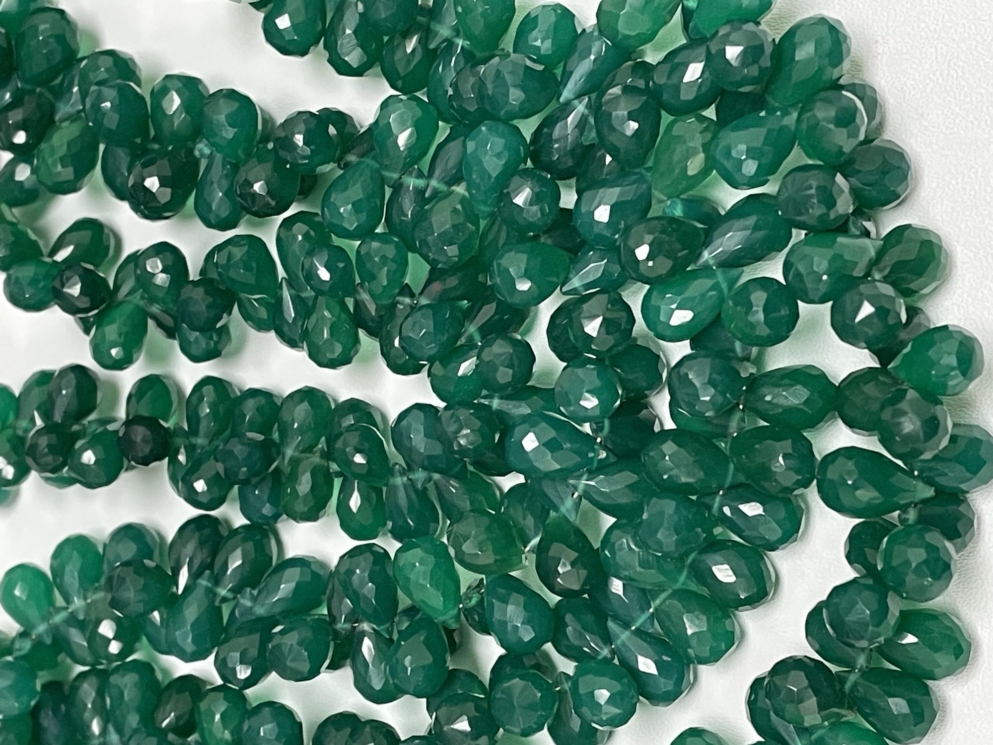 Green Onyx Drop Faceted