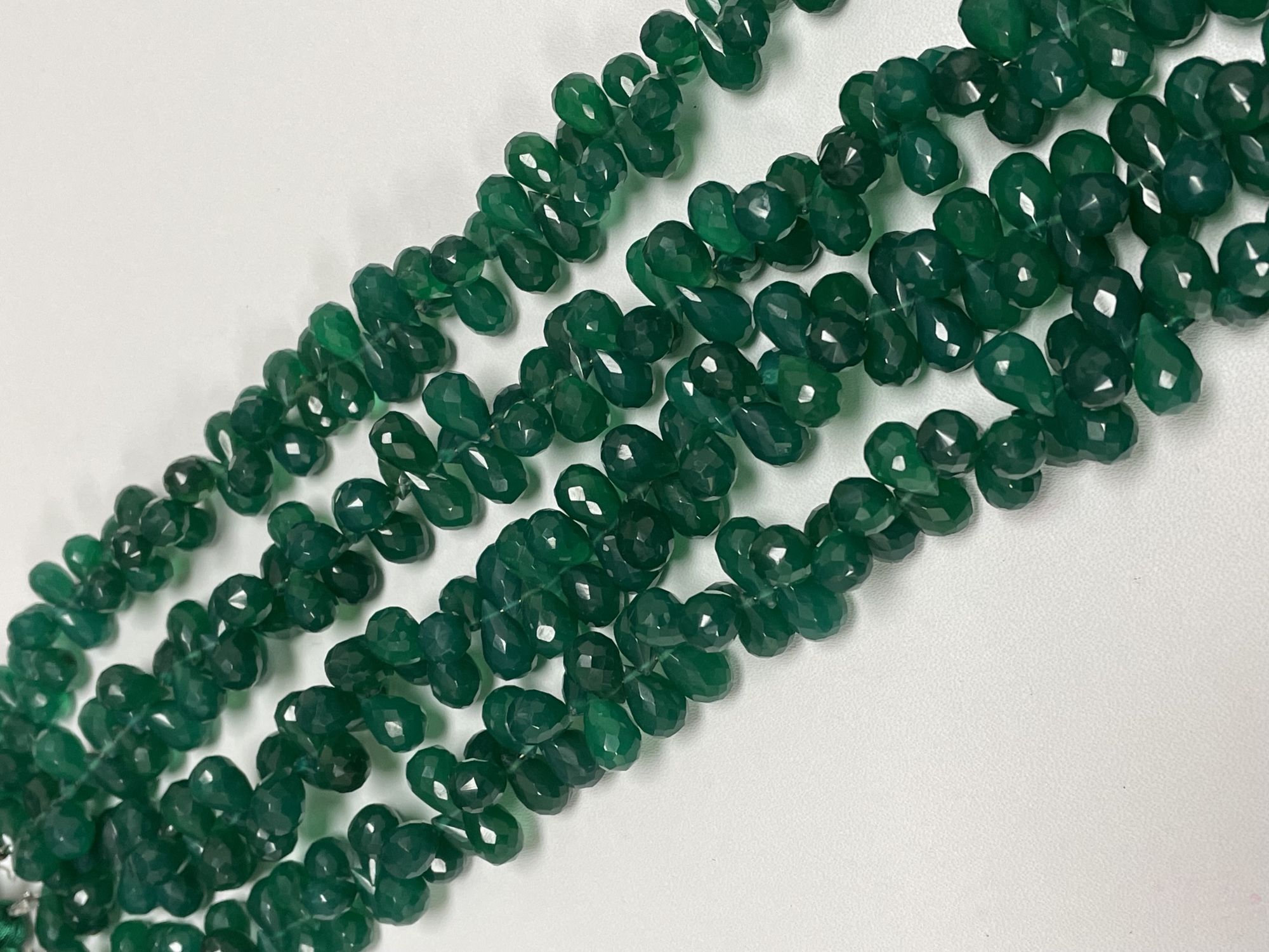 Green Onyx Drop Faceted