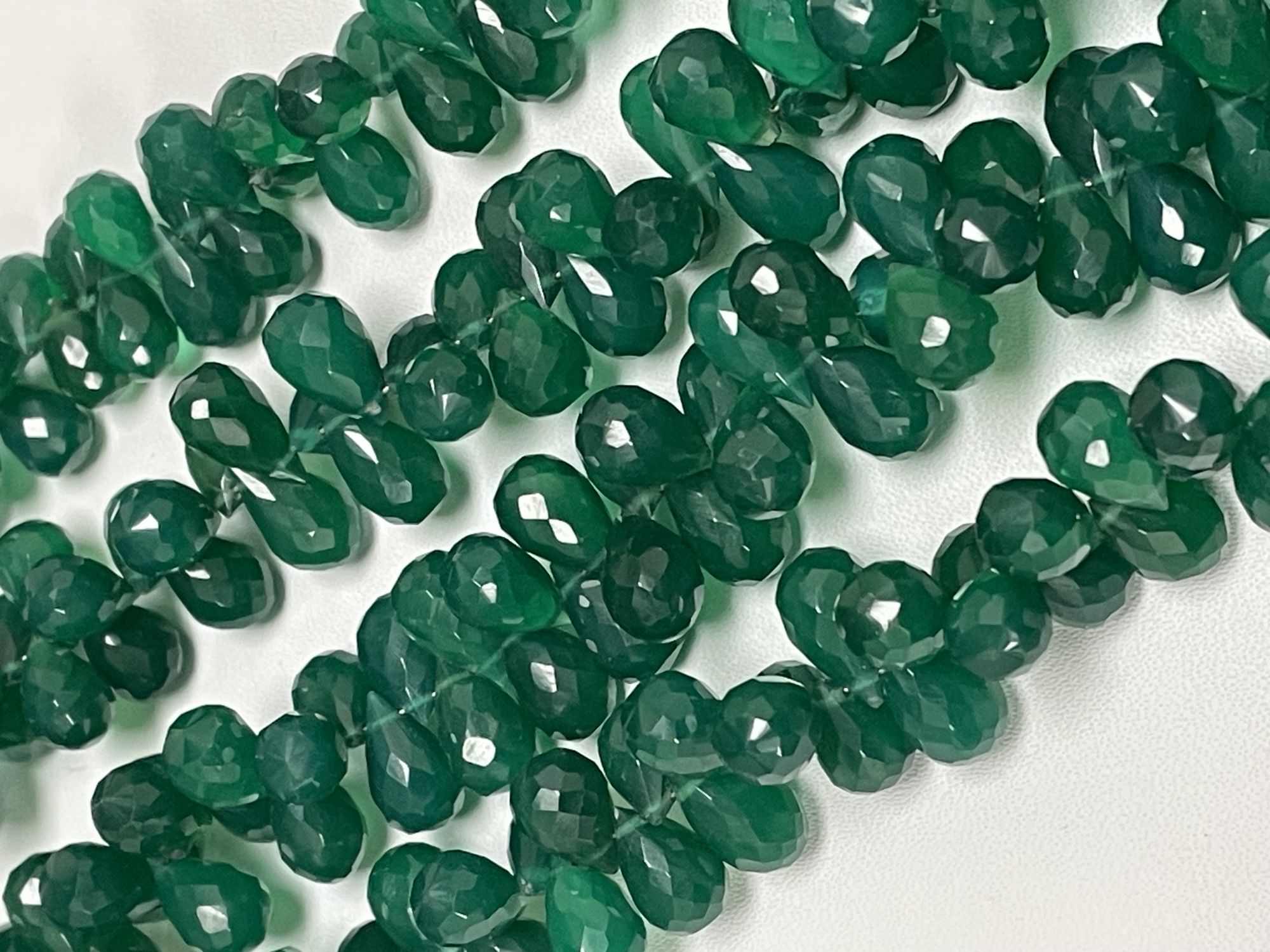 Green Onyx Drop Faceted