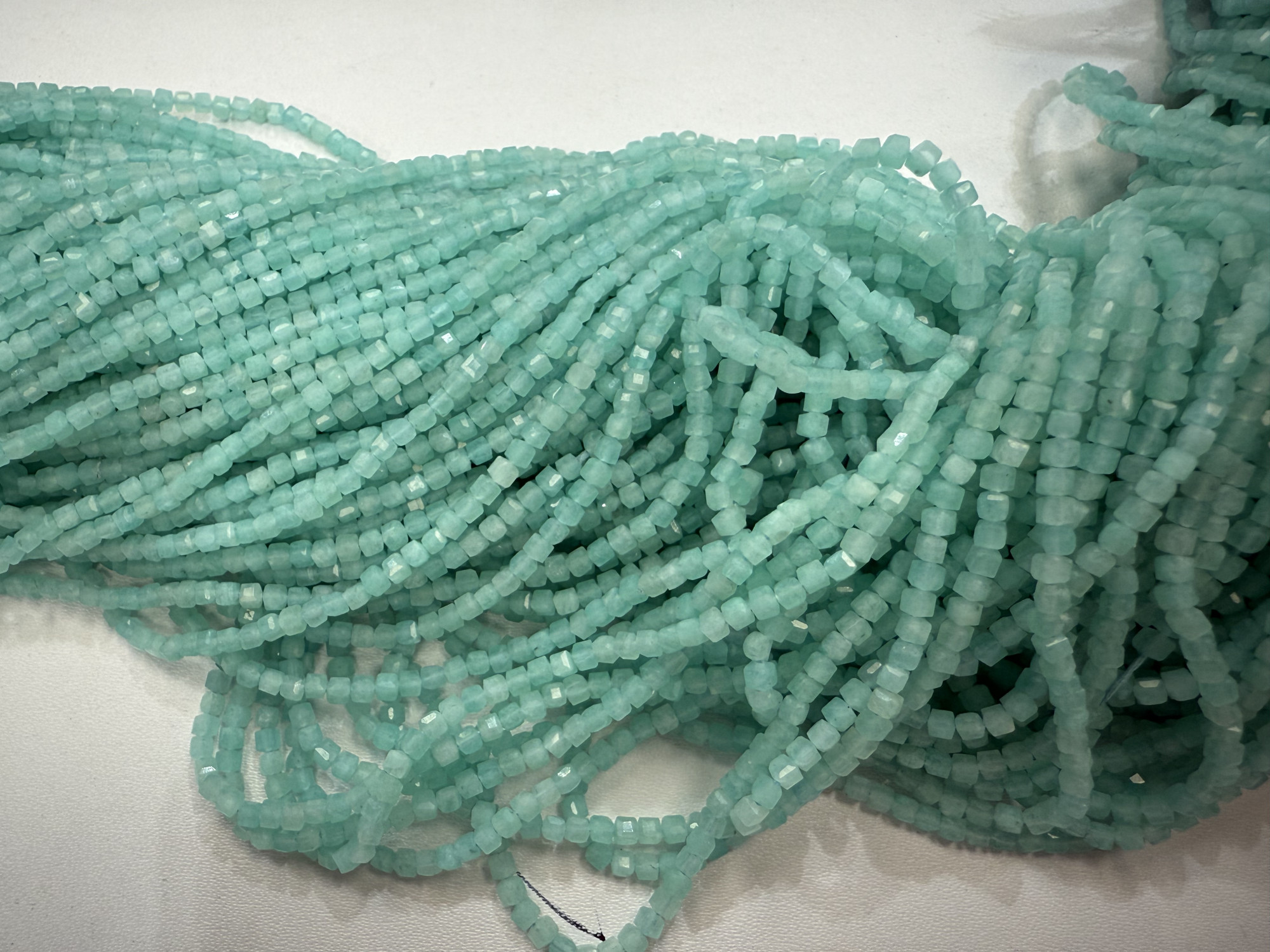 Amazonite Cube Faceted